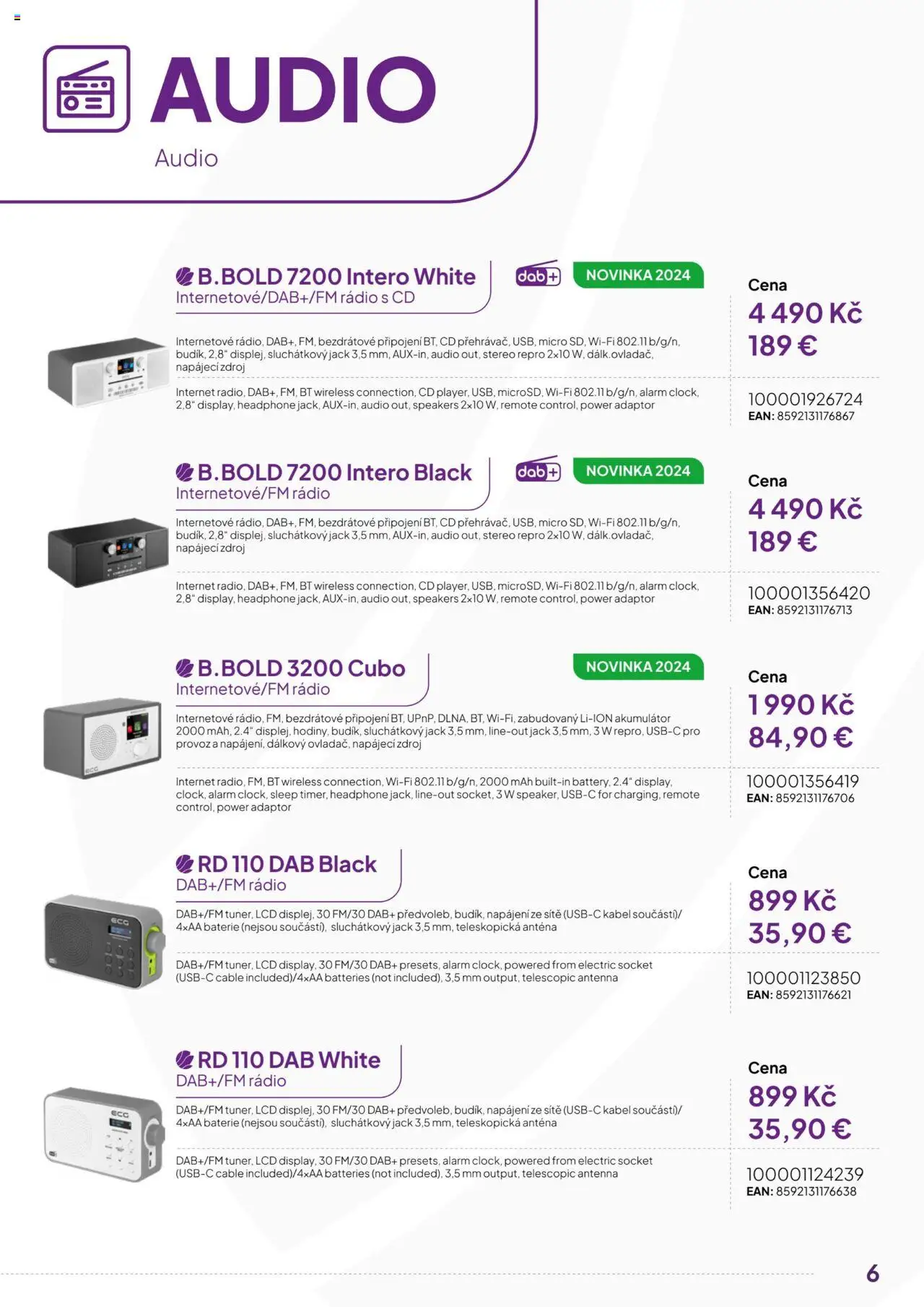 Expert elektro katalog - ECG - Televize audio-video od 19.08.2024 | Strana: 6 | Produkty: Rádio, Kabel, Cd, Baterie
