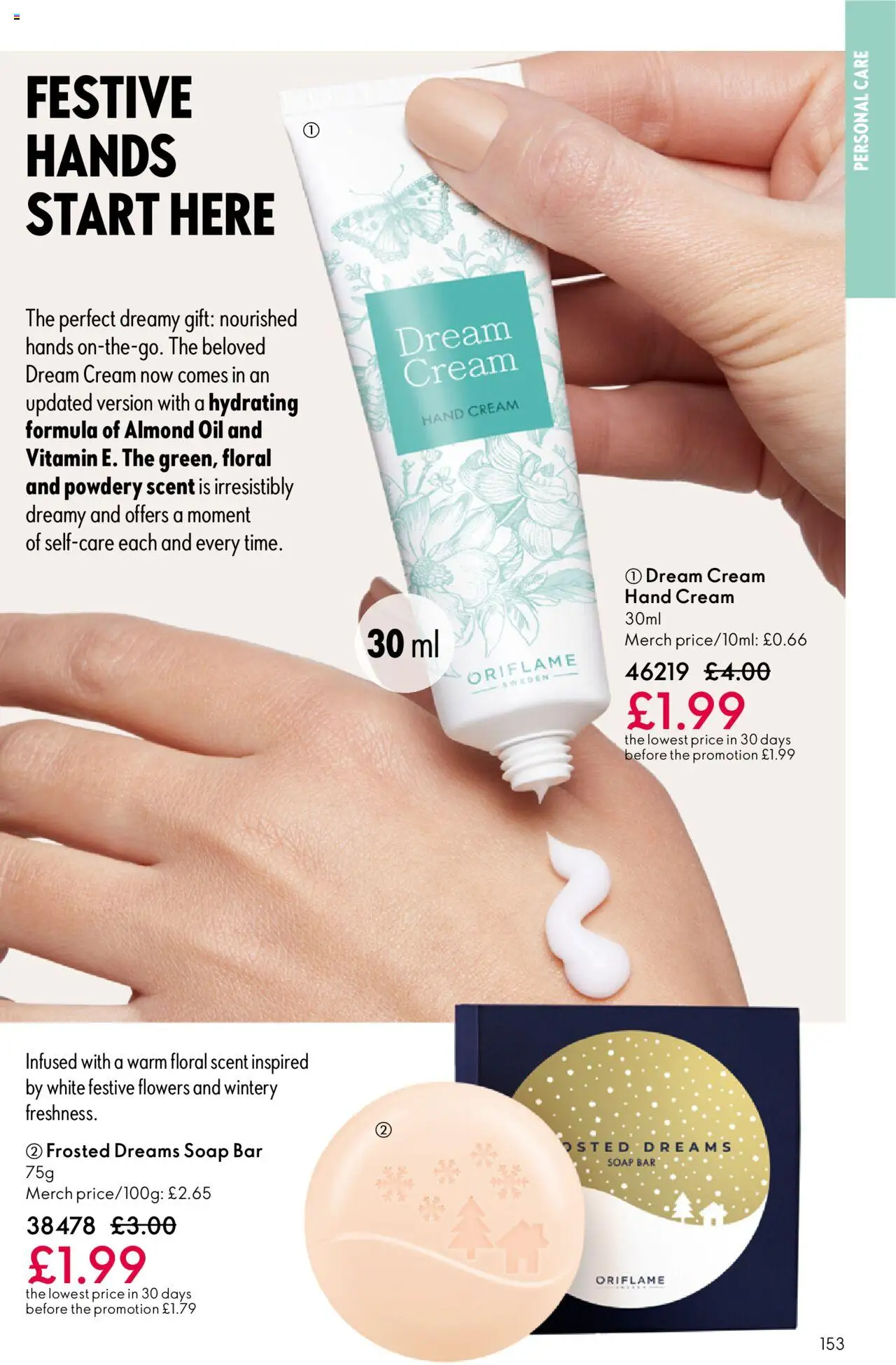 {H1} | Page: 153 | Products: Hand cream, Soap, Oil, Cream