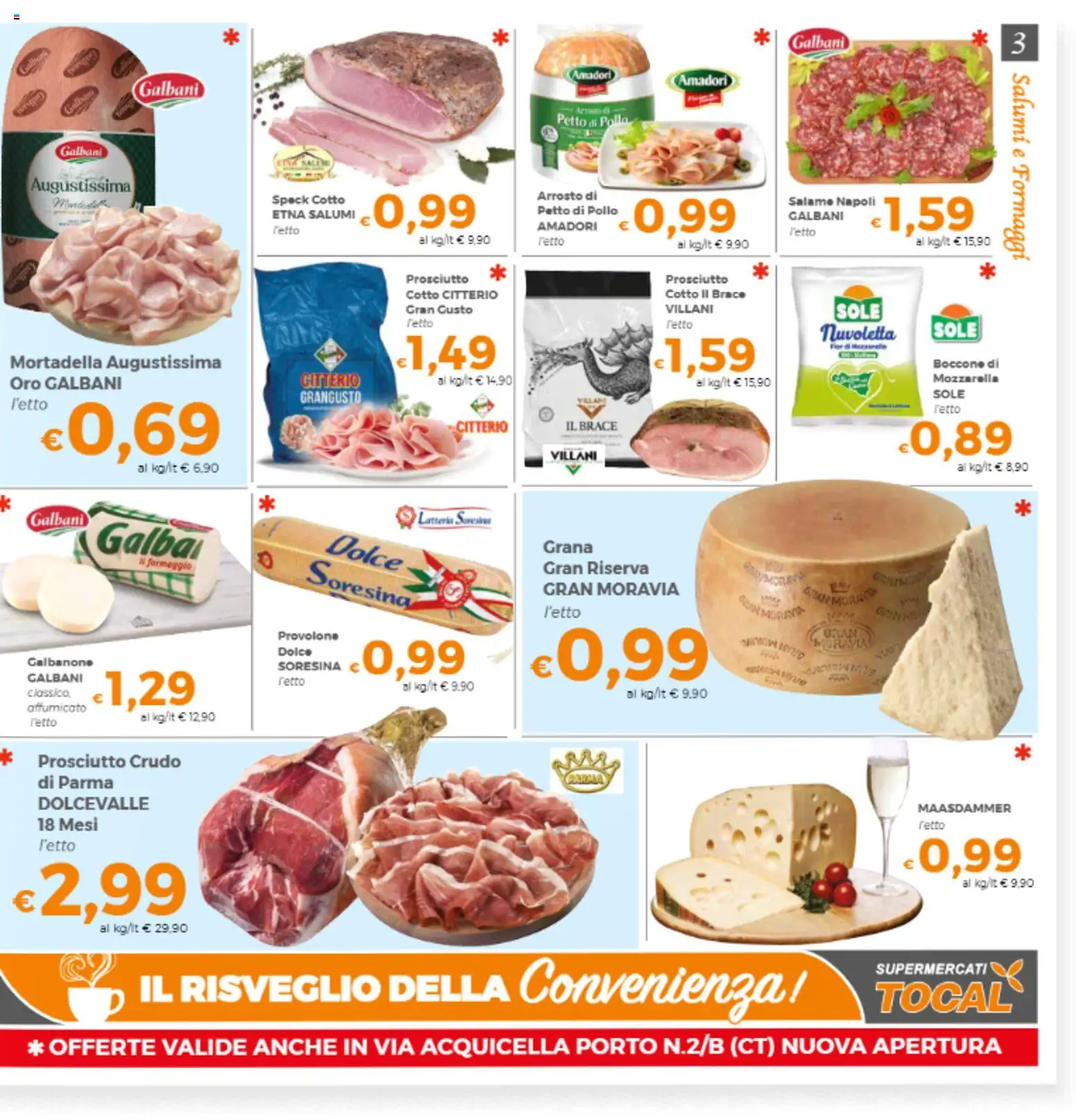 Volantino Tocal del 24.02.2026 | Pagina: 3 | Prodotti: Speck, Petto di Pollo, Arrosto, Provolone