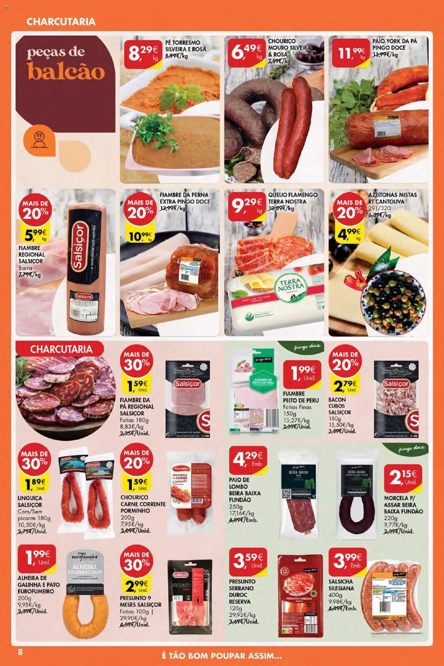 Pingo Doce Poupe Esta Semana Açores │ válido de 07.01.2026 | Página: 8 | Produtos: Azeitonas, Peito de peru, Queijo, Pá