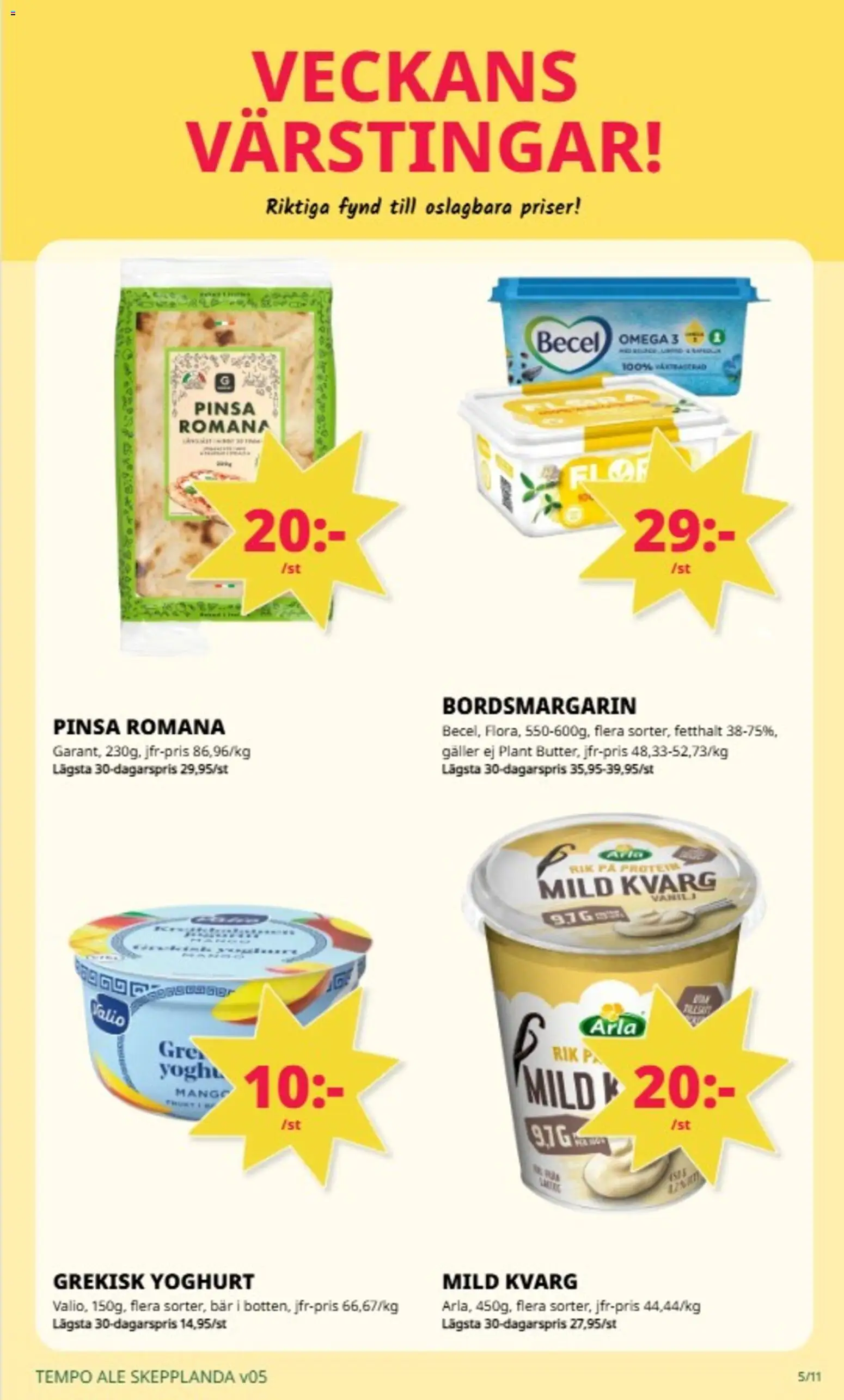 Tempo reklamblad aktuell från 26.01.2026 | Sida: 5 | Produkter: Grekisk yoghurt, Yoghurt, Mango, Kvarg