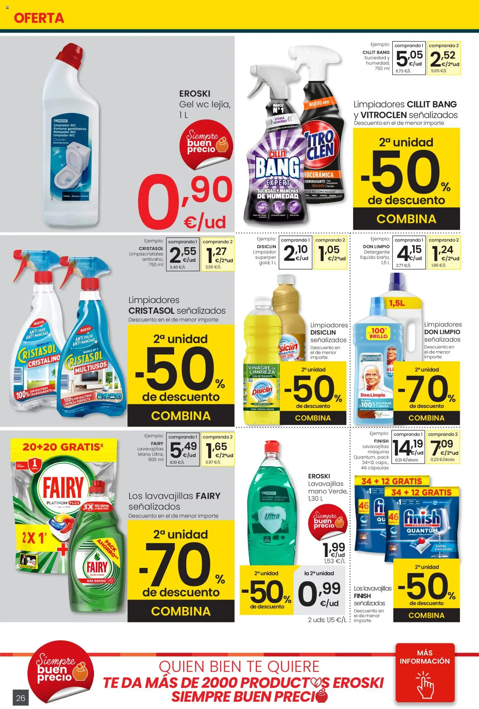 Eroski - Center │ válido desde el 29.01.2026 | Página: 26 | Productos: Polvo, Detergente, Té, Lavavajillas