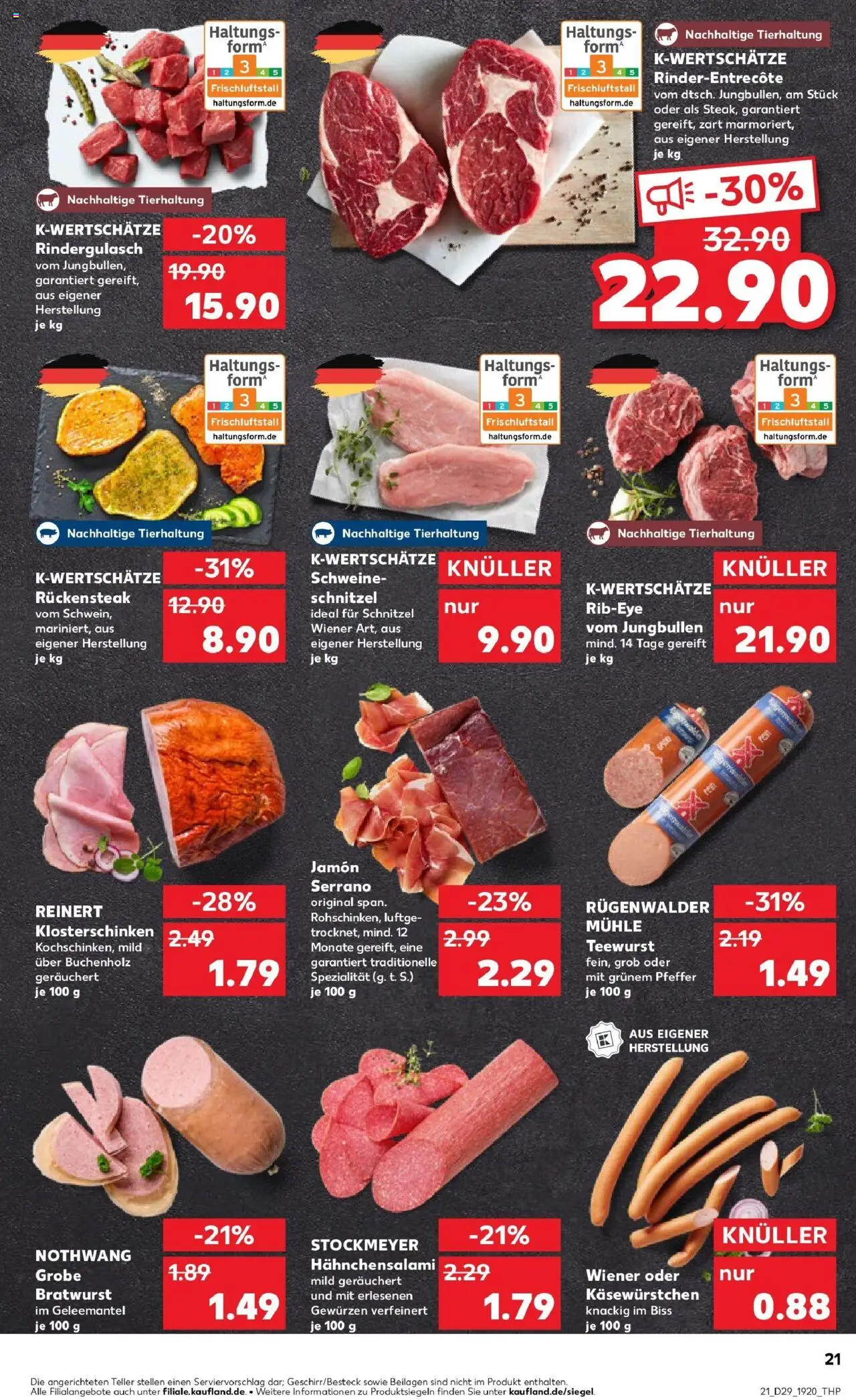 Kaufland prospekt Hermeskeil	 - gültig ab dem 21.07.2025 | Seite: 34 | Produkte: Rindergulasch, Mühle, Bratwurst, Schnitzel