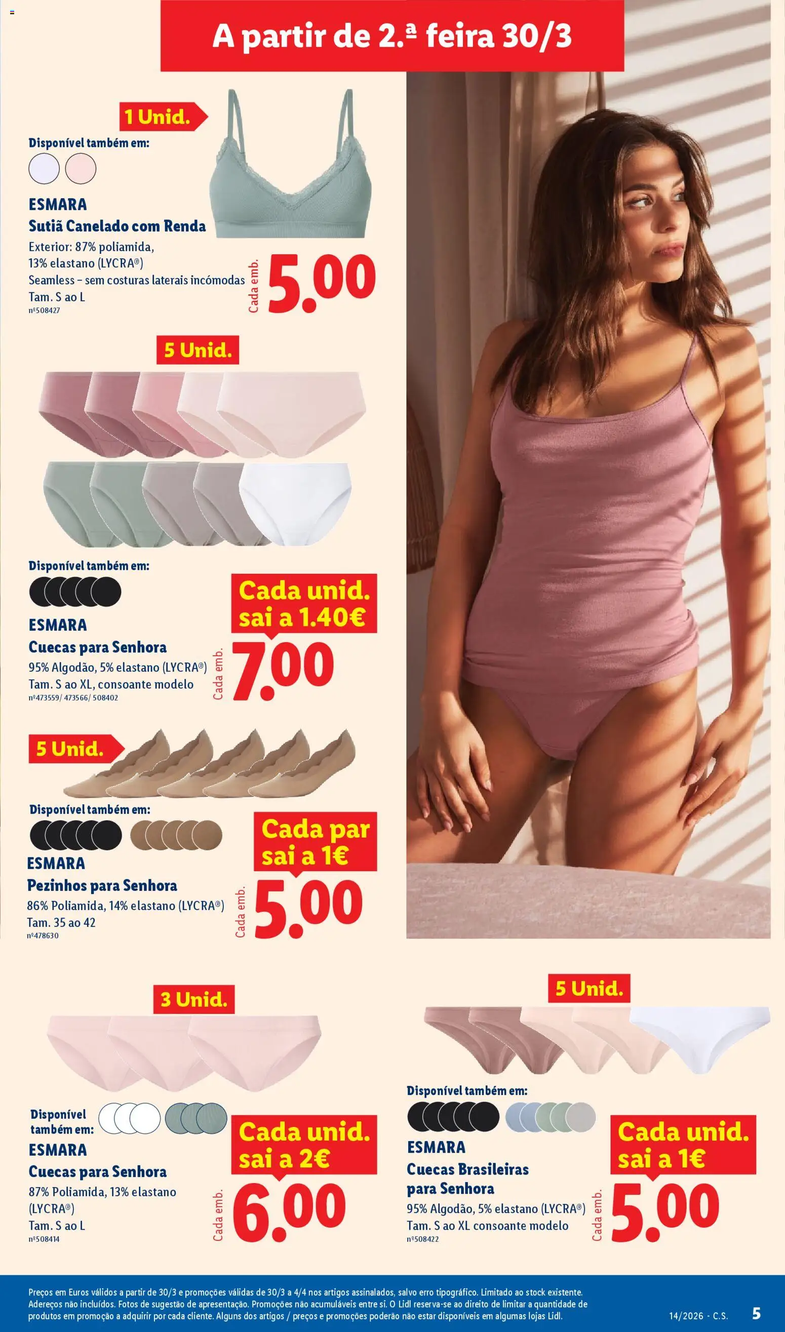 Lidl Novidades │ válido de 30.03.2026 | Página: 5 | Produtos: Sutiã, Cuecas