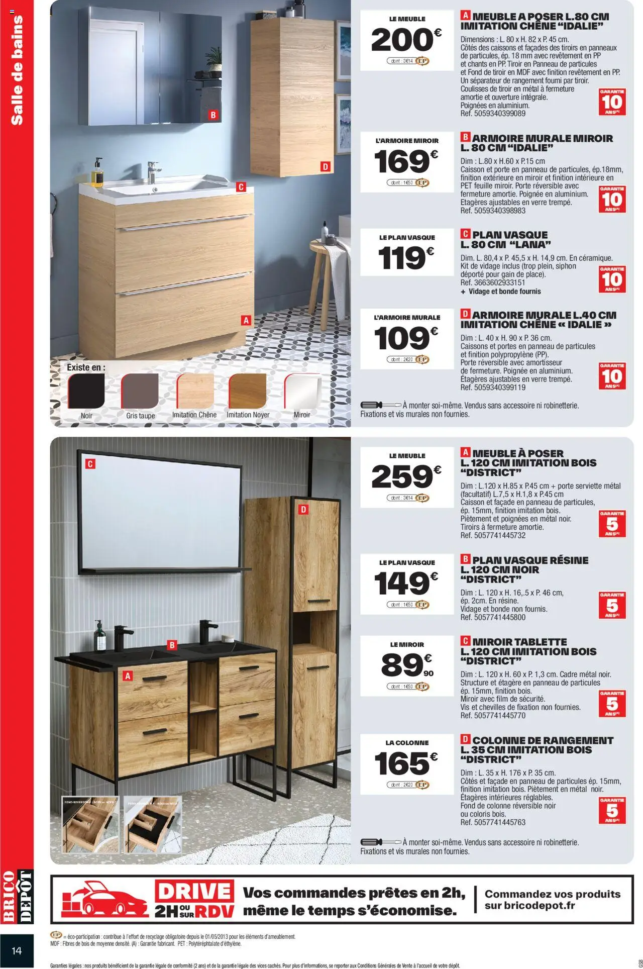  | Page: 14 | Produits: Tablette, Poignées, Miroir, Cadre