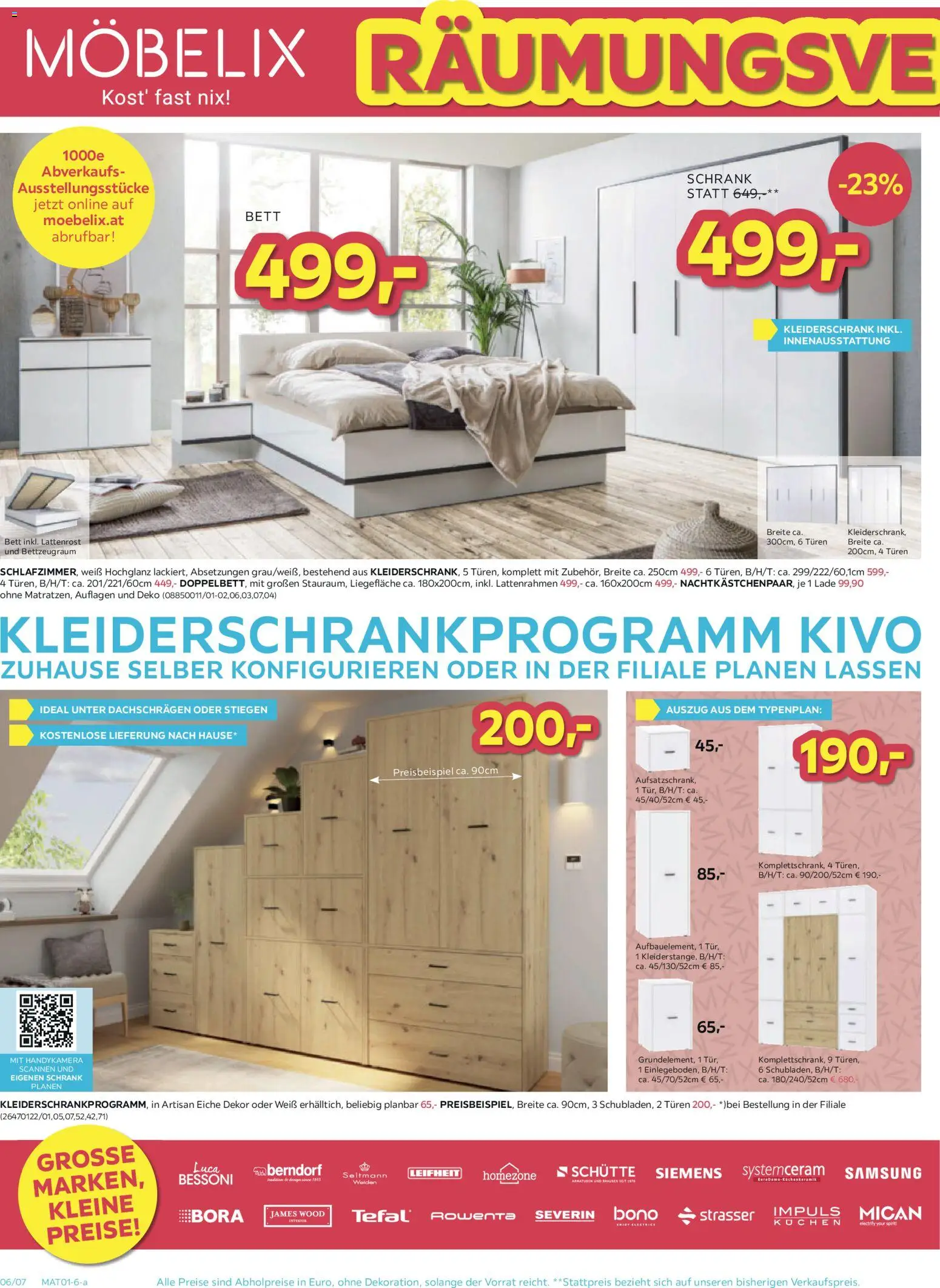 Möbelix Räumungs-Verkauf gültig ab 22.12.2025 | Seite: 6 | Produkte: Kleiderschrank, Lattenrost, Schrank, Samsung