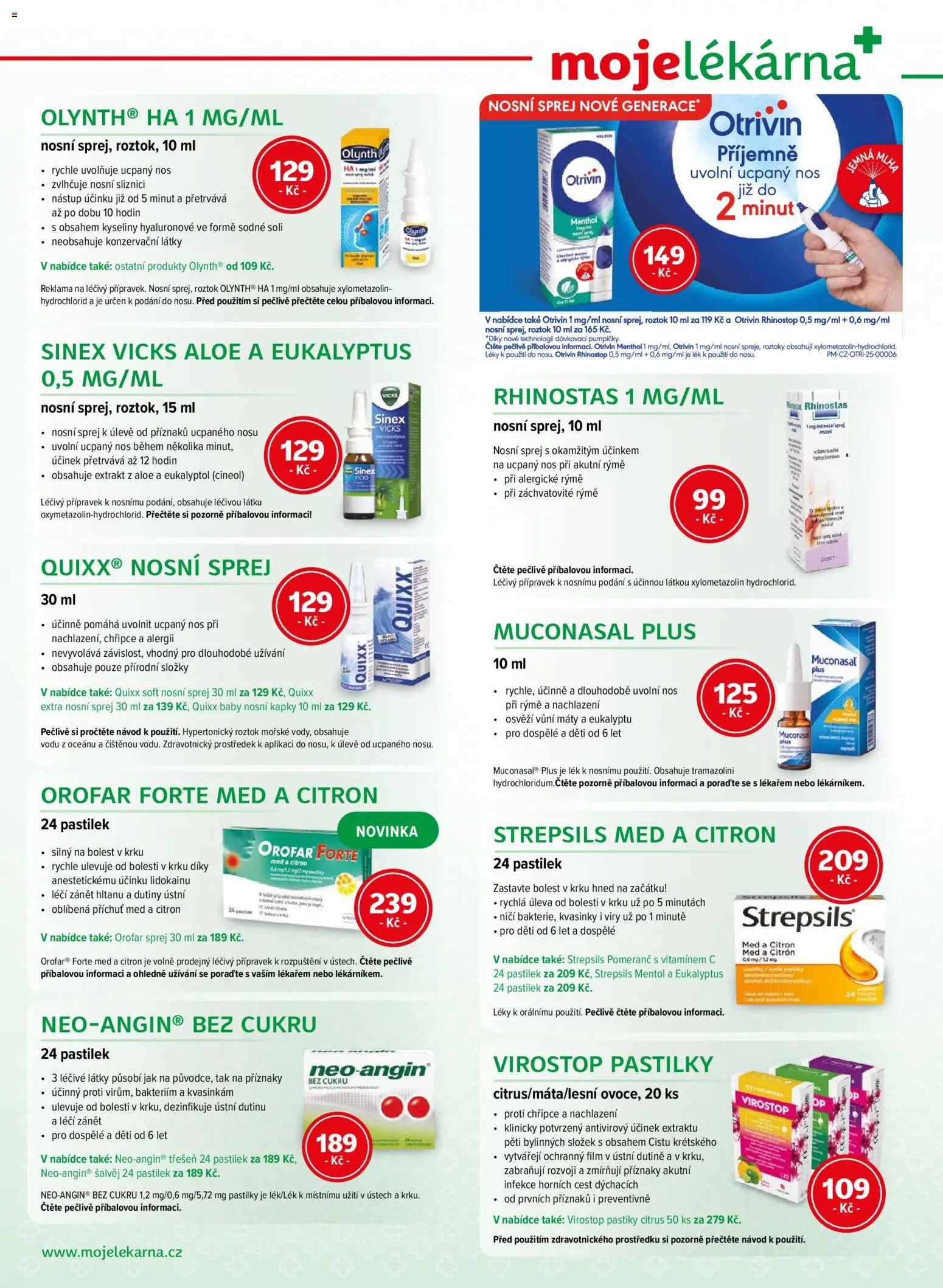 Moje lékárna leták od 15.11.2025 | Strana: 4 | Produkty: Eukalyptus, Olynth, Citron, Muconasal Plus