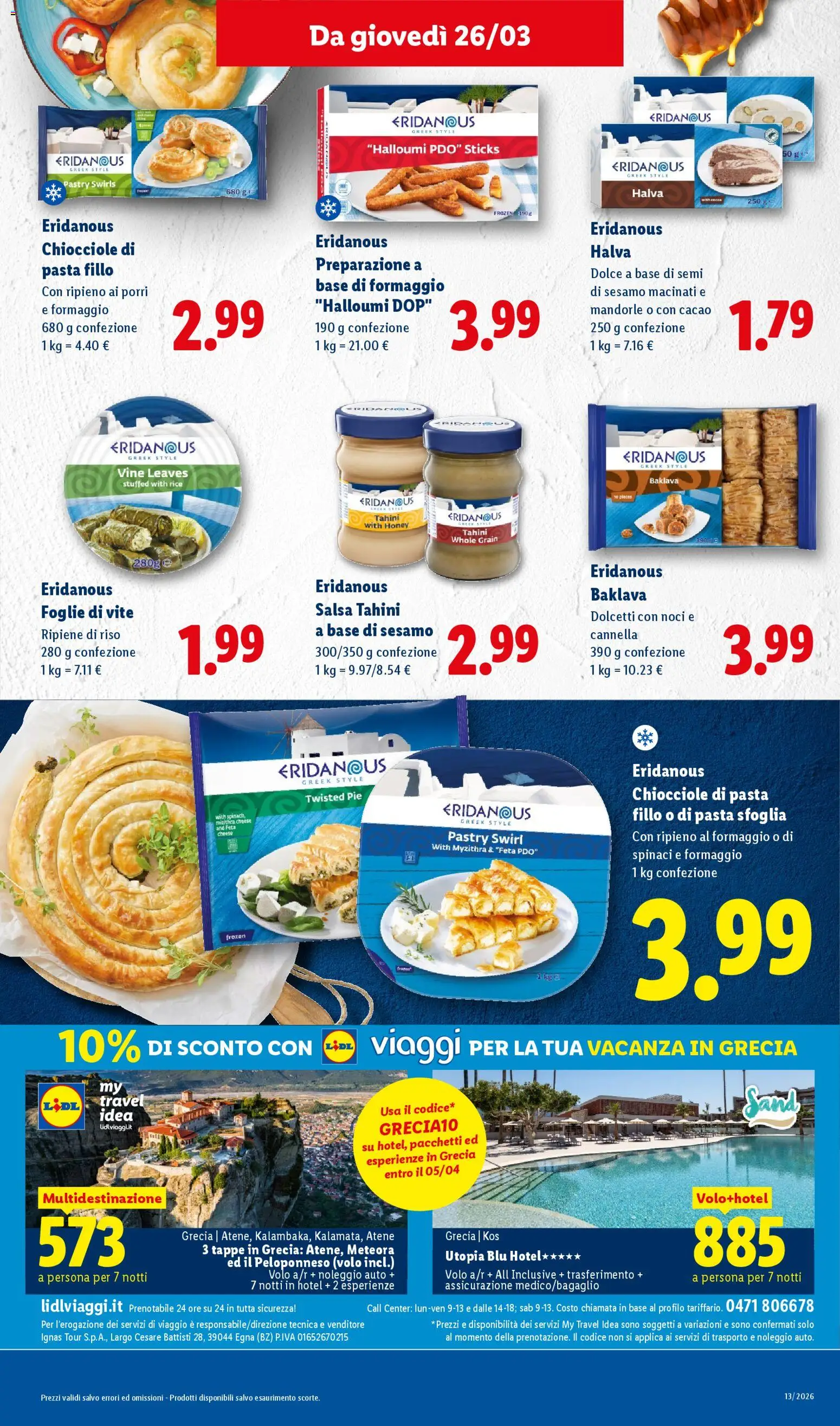 Volantino Lidl del 23.03.2026 | Pagina: 25 | Prodotti: Pasta, Noci, Spinaci, Feta