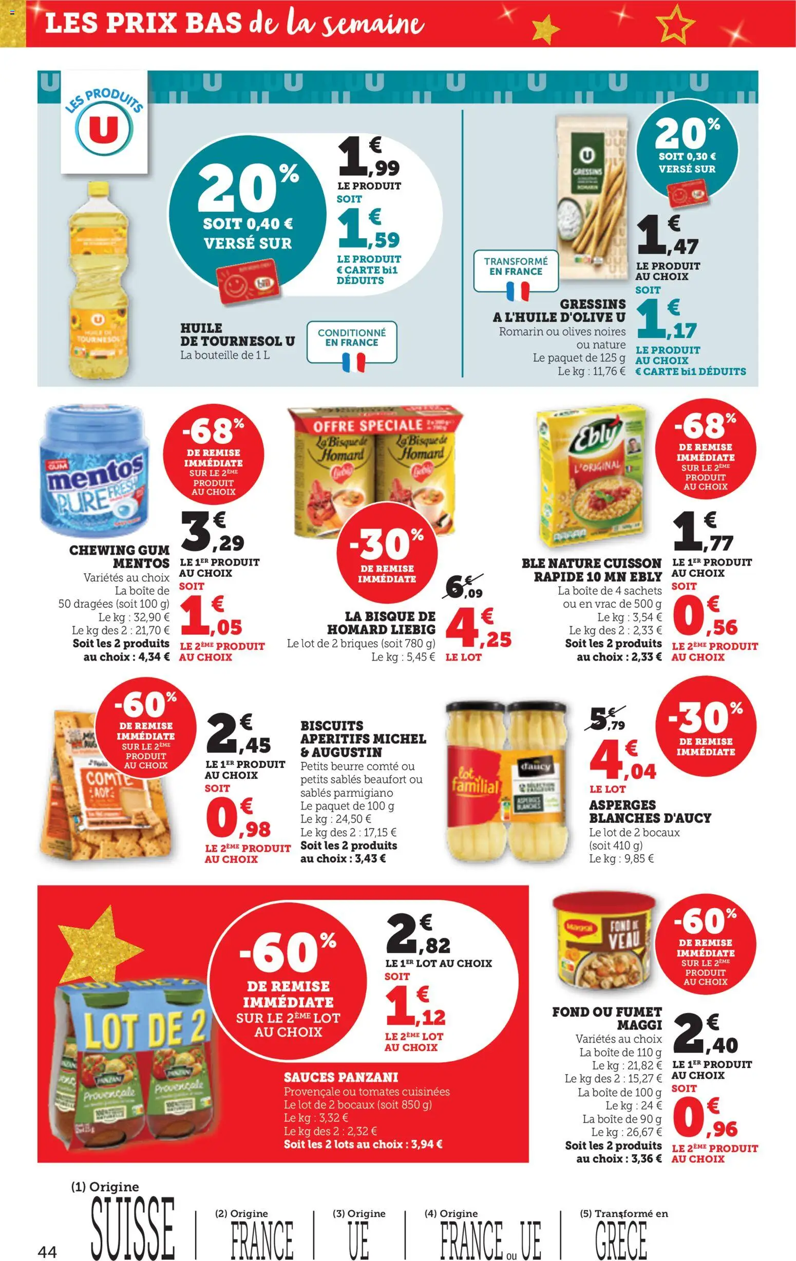 {H1} | Page: 44 | Produits: Olives, Dragées, Tomates, Homard