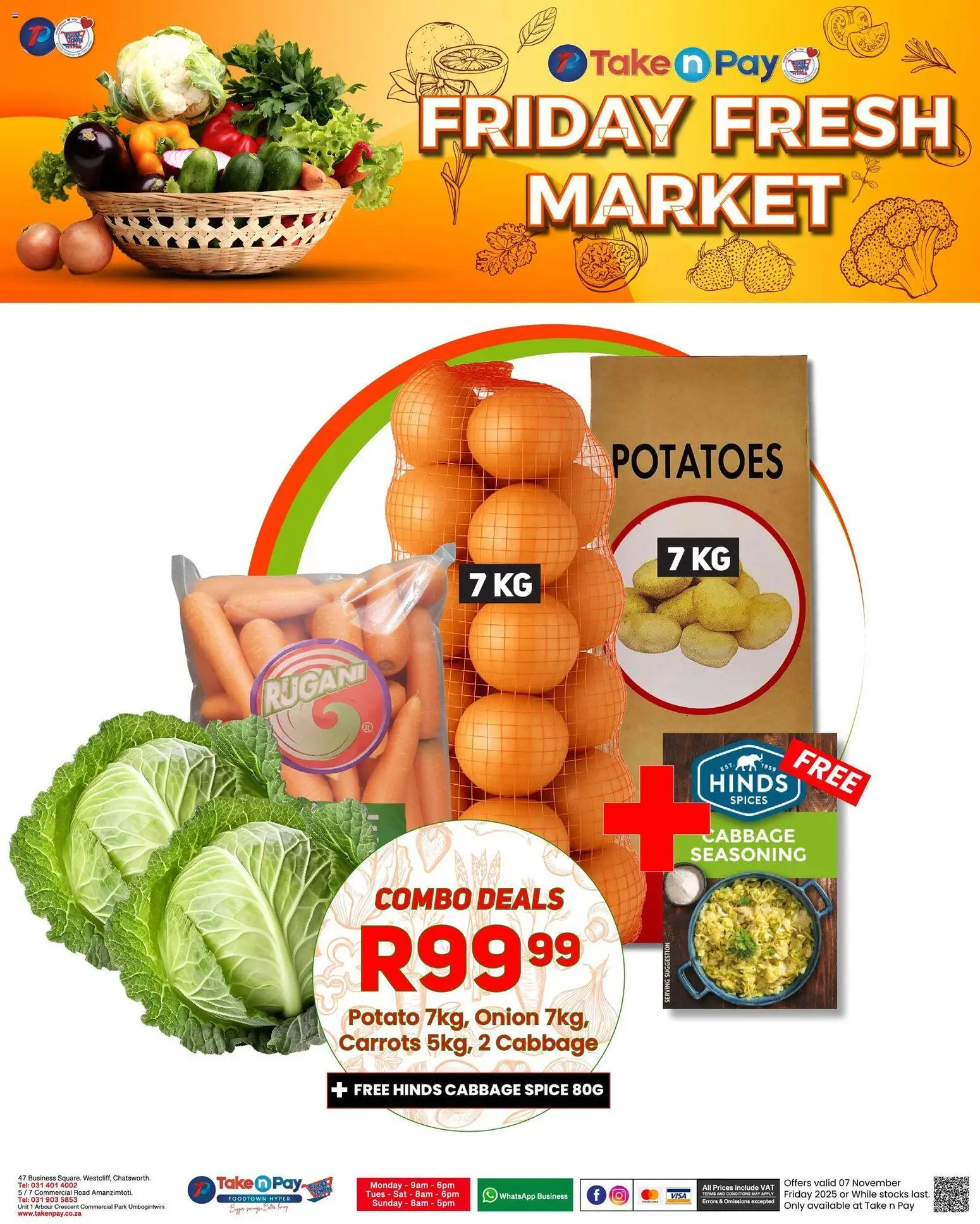 New Take n Pay catalogue – valid from 07.11.2025 | Page: 15 | Products: Seasoning, Carrots, Spices, Potatoes