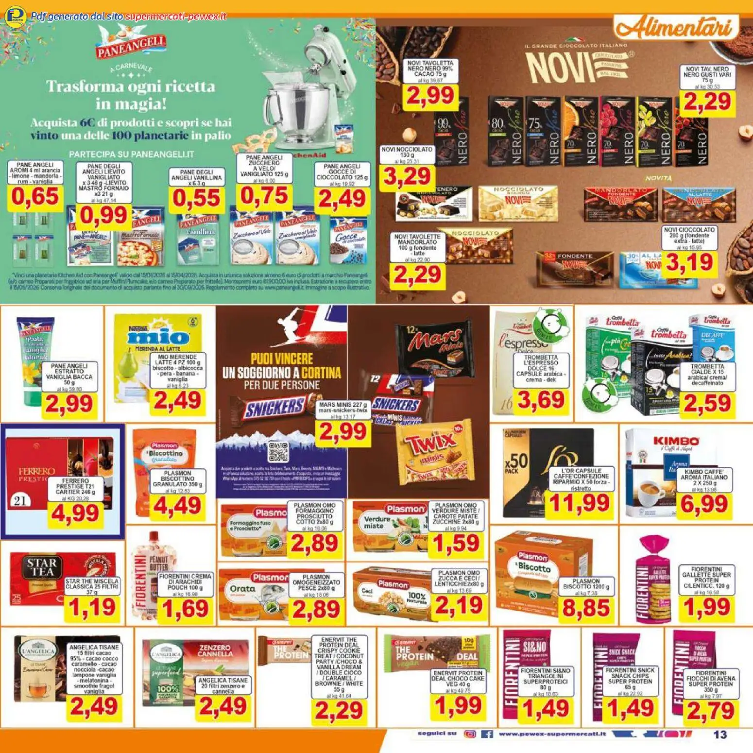 Volantino Pewex del 13.02.2026 | Pagina: 13 | Prodotti: Pesce, Fiocchi, Limone, Arachidi