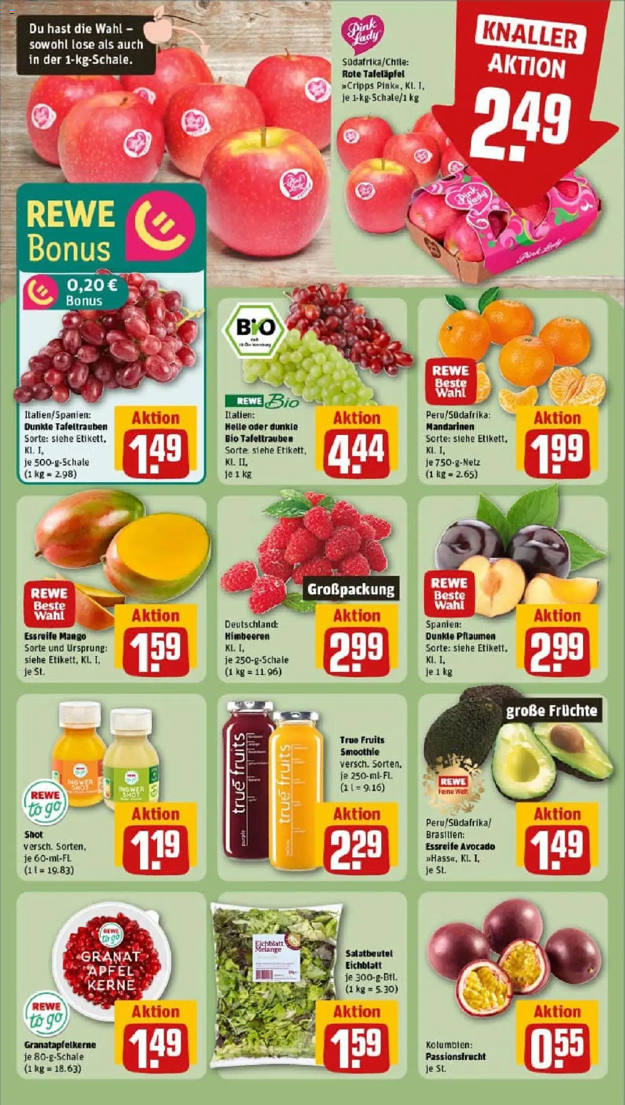 Rewe prospekt Grafing	 – gültig ab 01.09.2025 | Seite: 8 | Produkte: Äpfel, Mandarinen, Avocado, Mango
