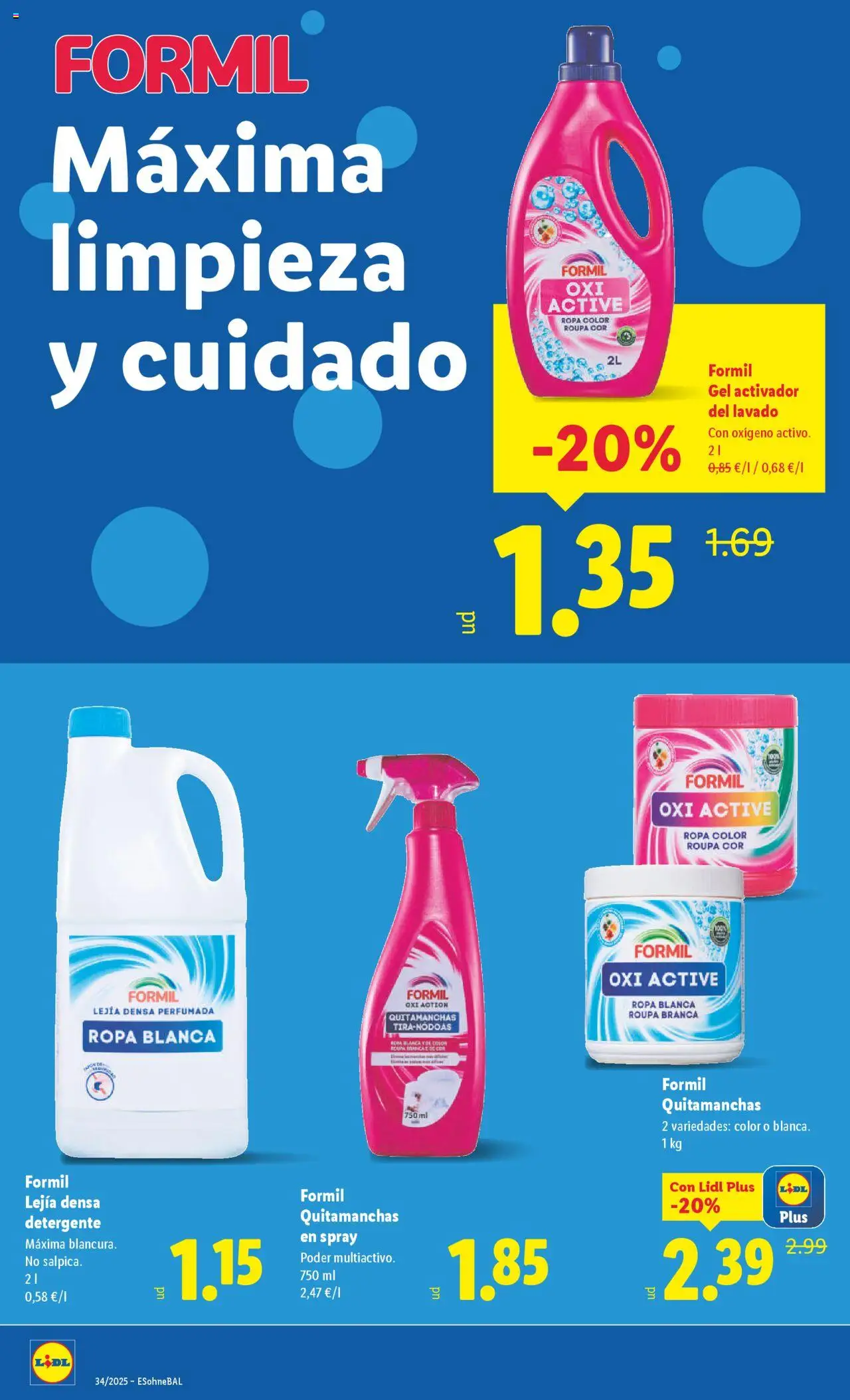 Lidl catálogo BCN │ válido desde el 18.08.2025 | Página: 18 | Productos: Quitamanchas, Detergente, Ropa, Bolsa