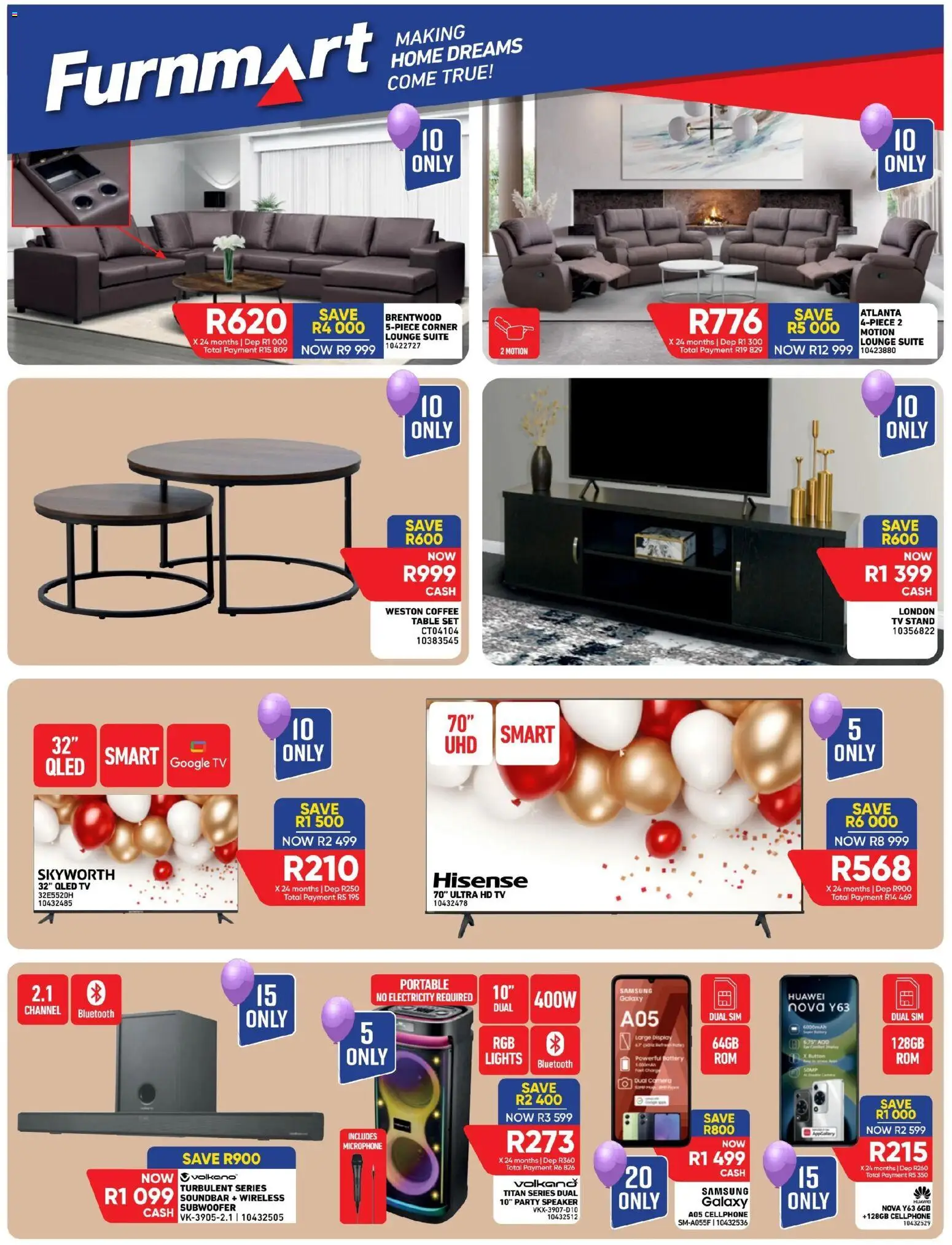 New Furnmart catalogue – valid from 23.10.2025 | Page: 3 | Products: Table, Battery, Soundbar, Subwoofer