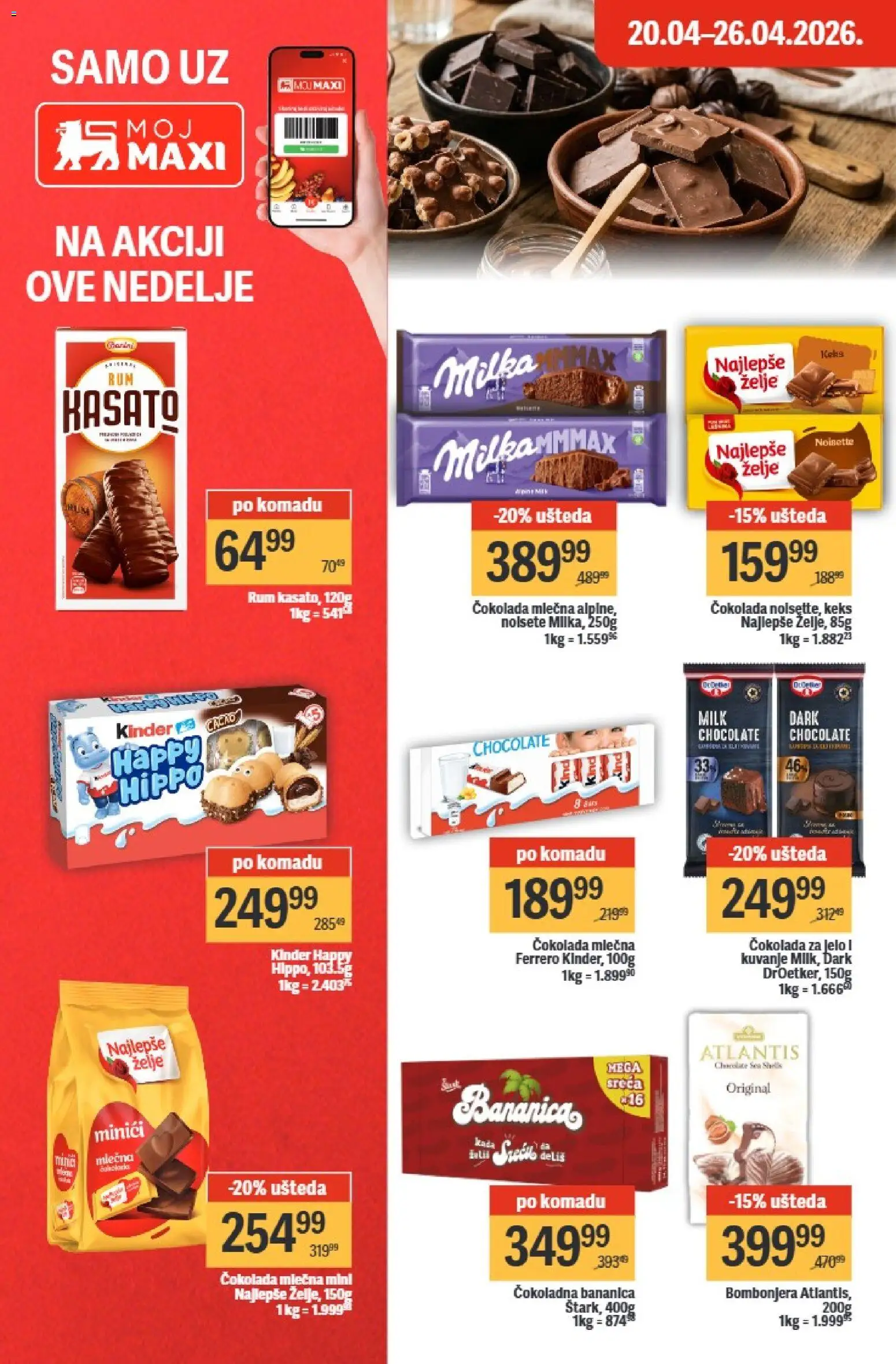 Maxi katalog - važi od 20.04.2026 | Strana: 24 | Proizvode: Milka, Bombonjera, Ferrero, Mlečna čokolada