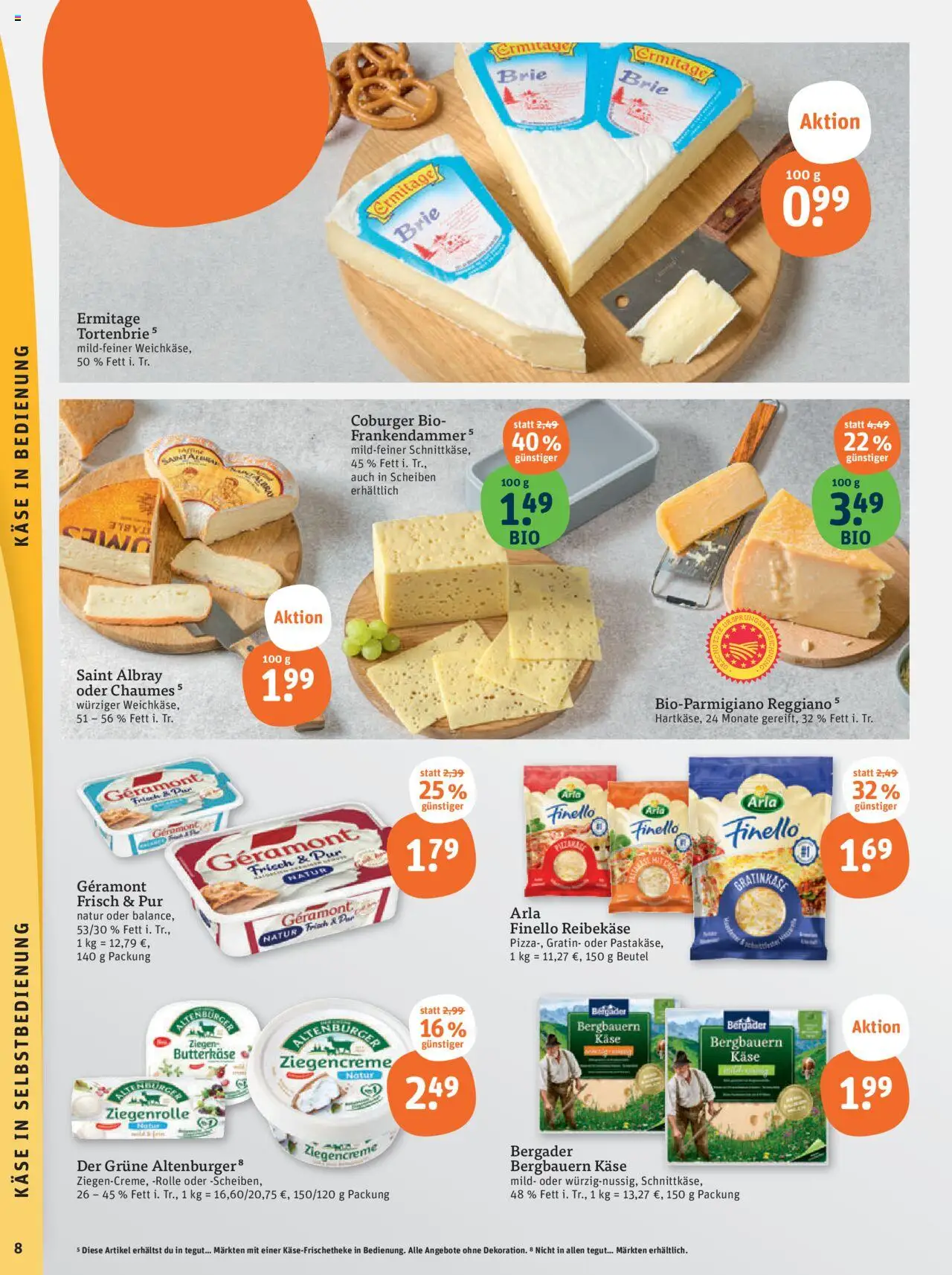 Tegut Prospekt - gültig ab dem 25.08.2025 | Seite: 10 | Produkte: Geramont, Käse, Reibekase
