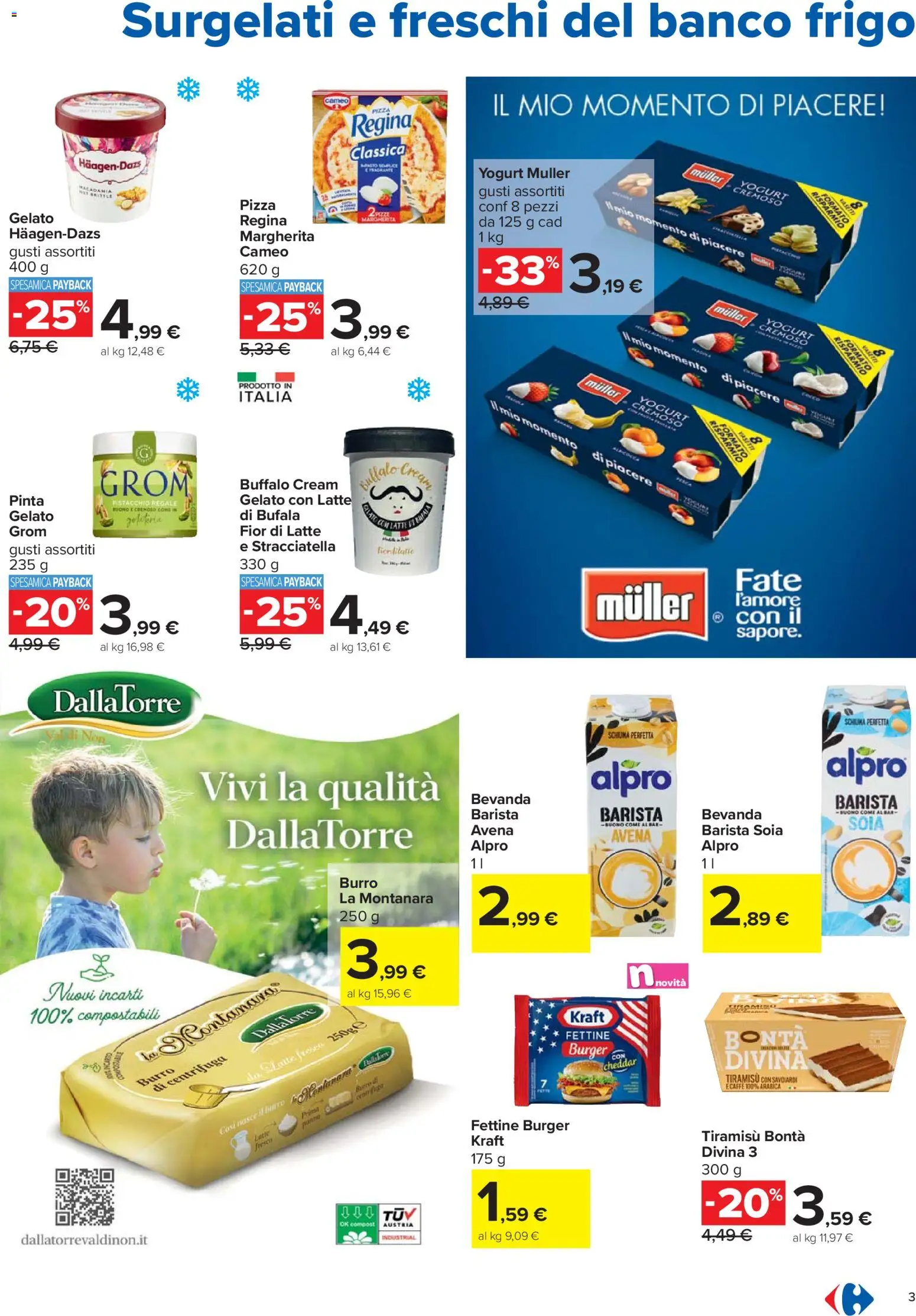 Volantino Carrefour del 30.10.2025 | Pagina: 3 | Prodotti: Gelato, Latte, Savoiardi, Stracciatella