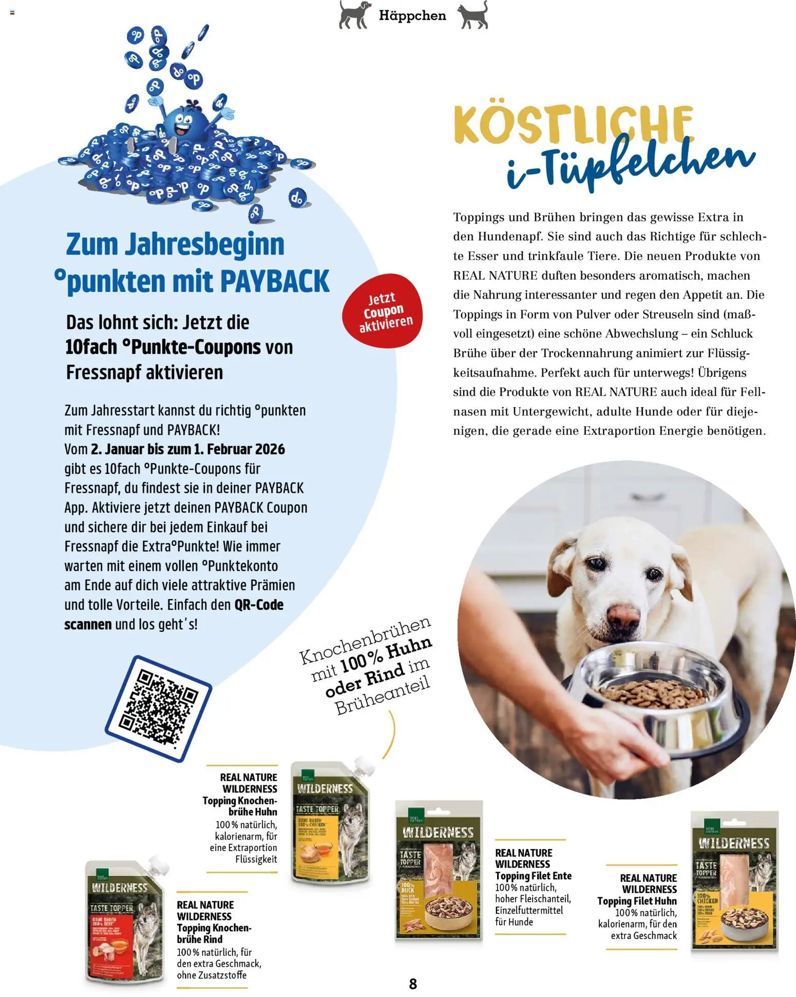 Fressnapf Friends Magazin – gültig ab 01.01.2026 | Seite: 8 | Produkte: Topper, Ente