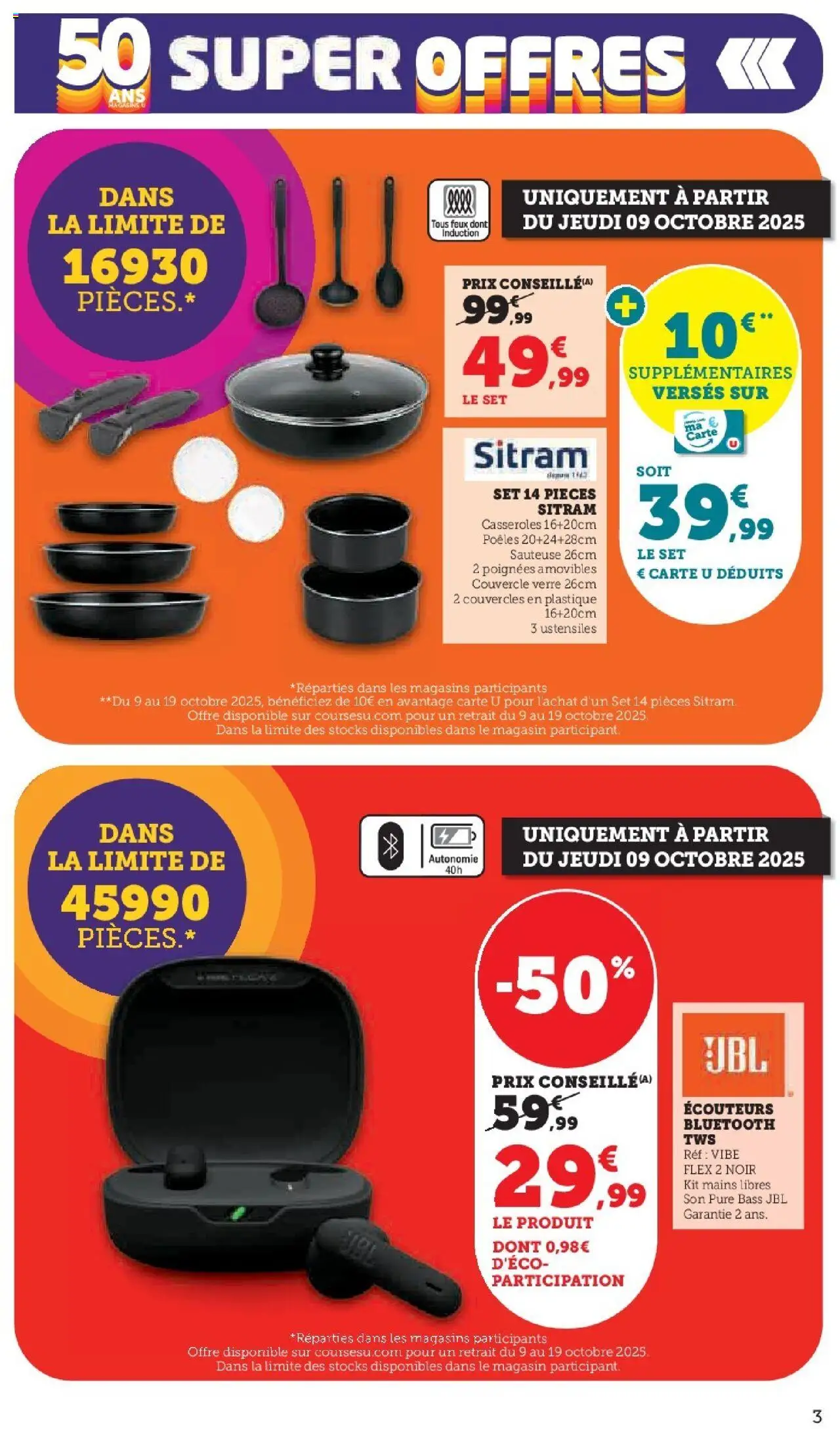 {H1} | Page: 3 | Produits: Écouteurs, Casseroles, Poignées