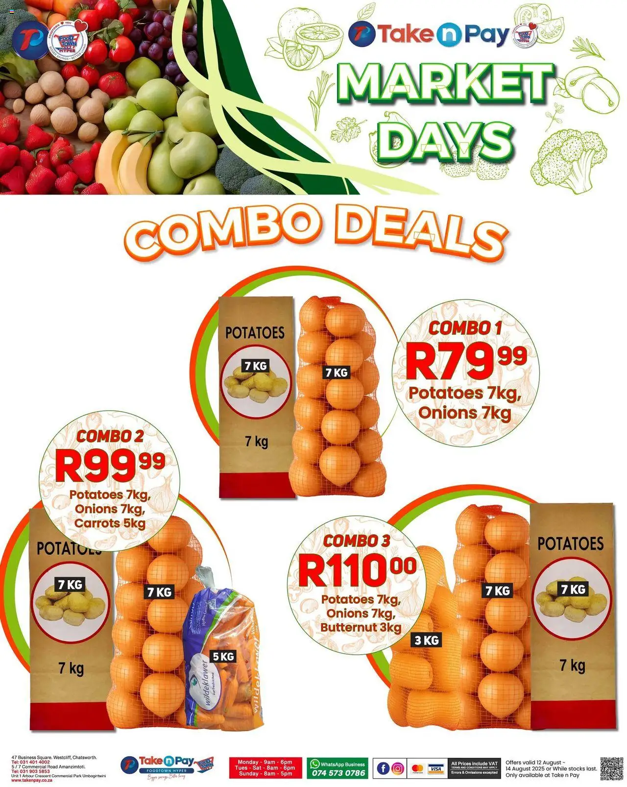 Take n Pay Market Day │ valid from 12.08.2025 | Page: 6 | Products: Carrots, Potatoes, Onions