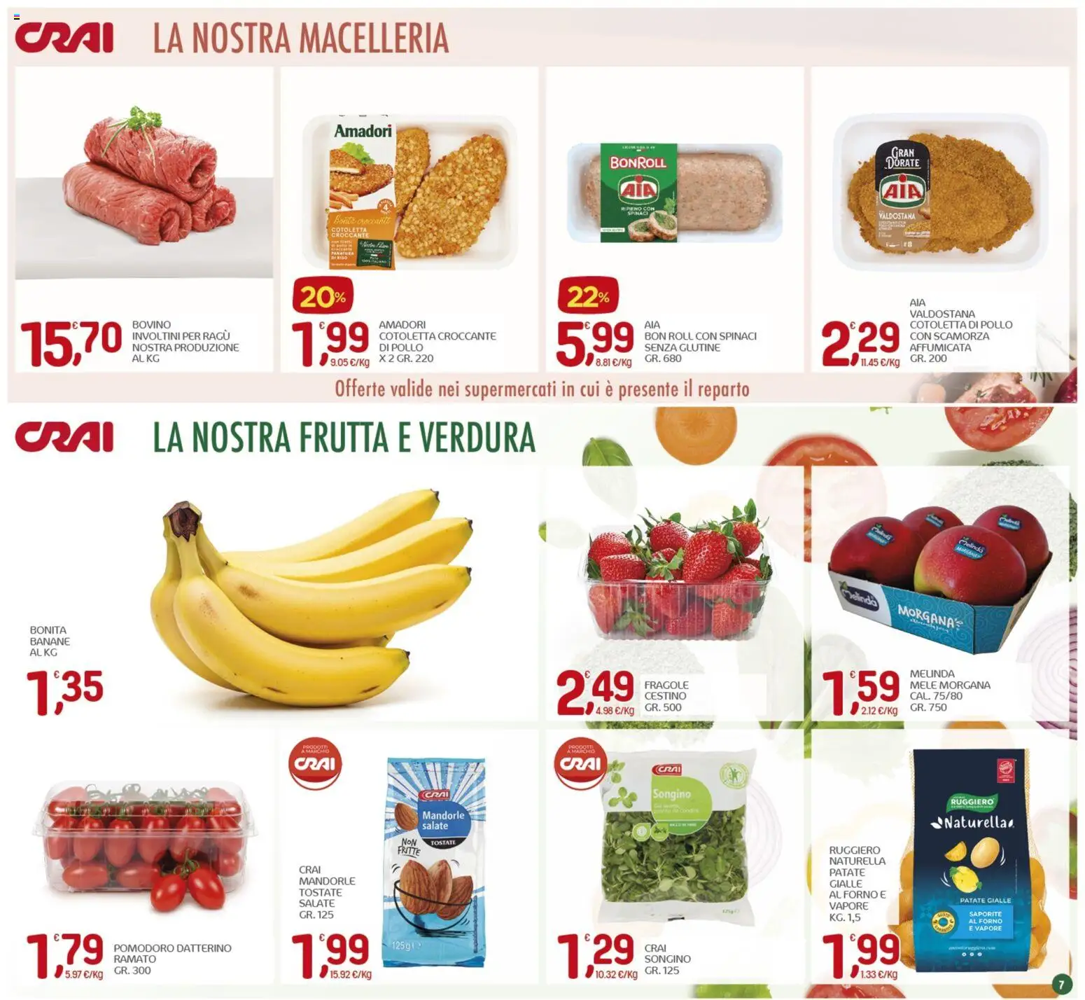 Volantino CRAI del 26.03.2026 | Pagina: 7 | Prodotti: Bovino, Fragole, The, Cestino
