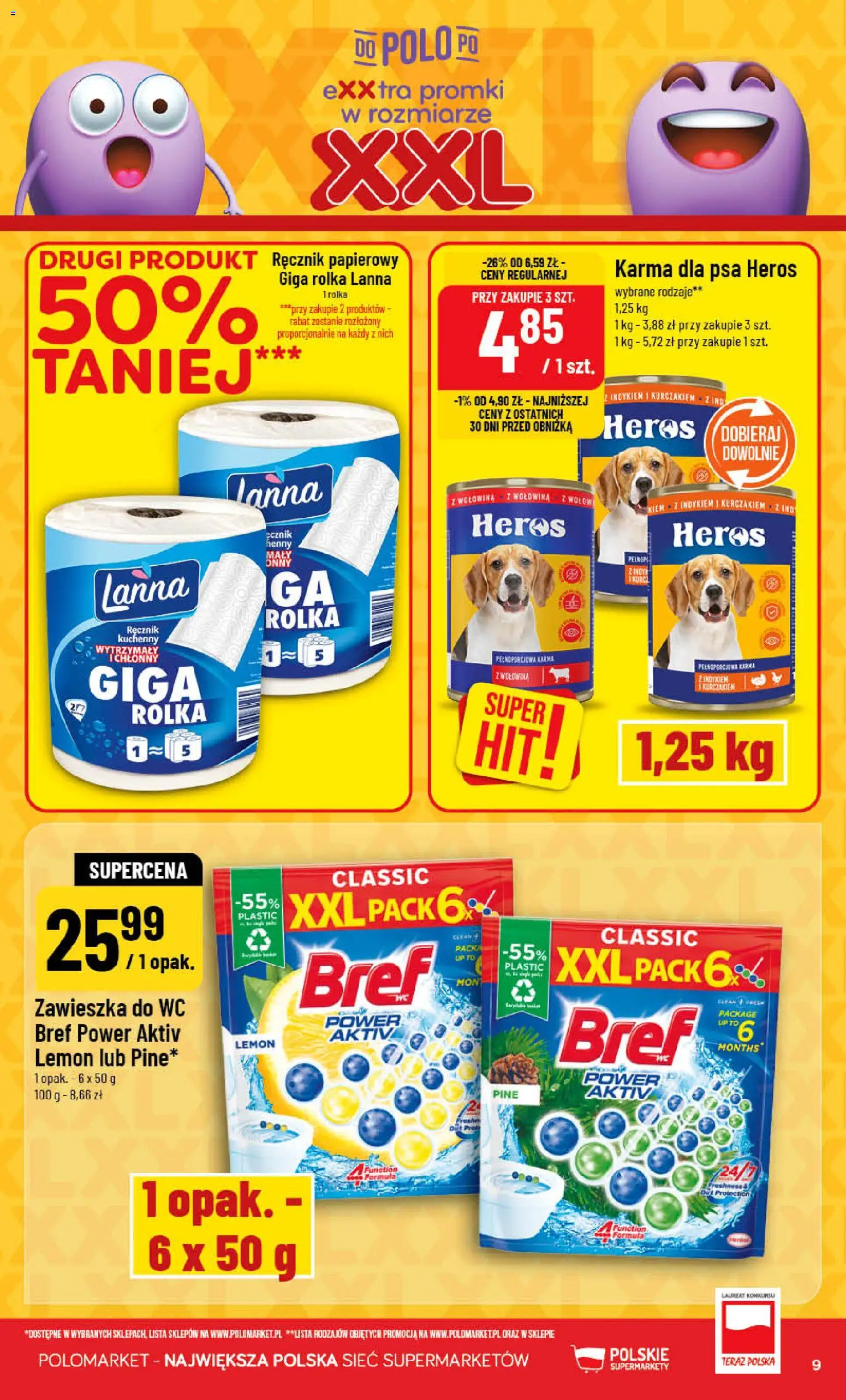 POLOmarket gazetka od 08.04.2026 | Strona: 9 | Produkty: Karma dla psa, Wołowina, Ręcznik papierowy