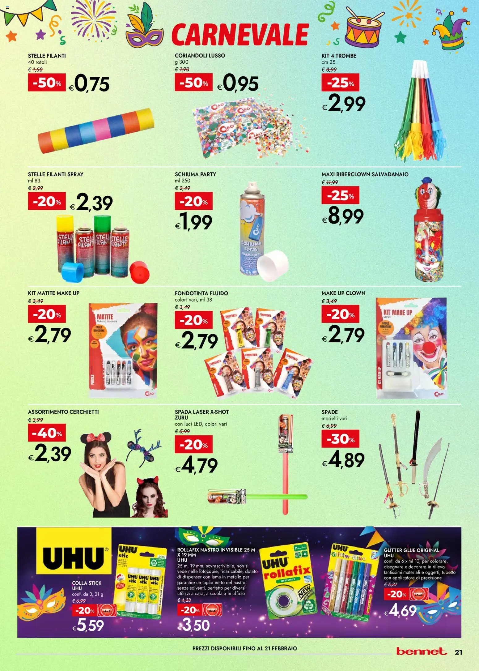 Volantino bennet del 29.01.2026 | Pagina: 21 | Prodotti: Fondotinta, Colla