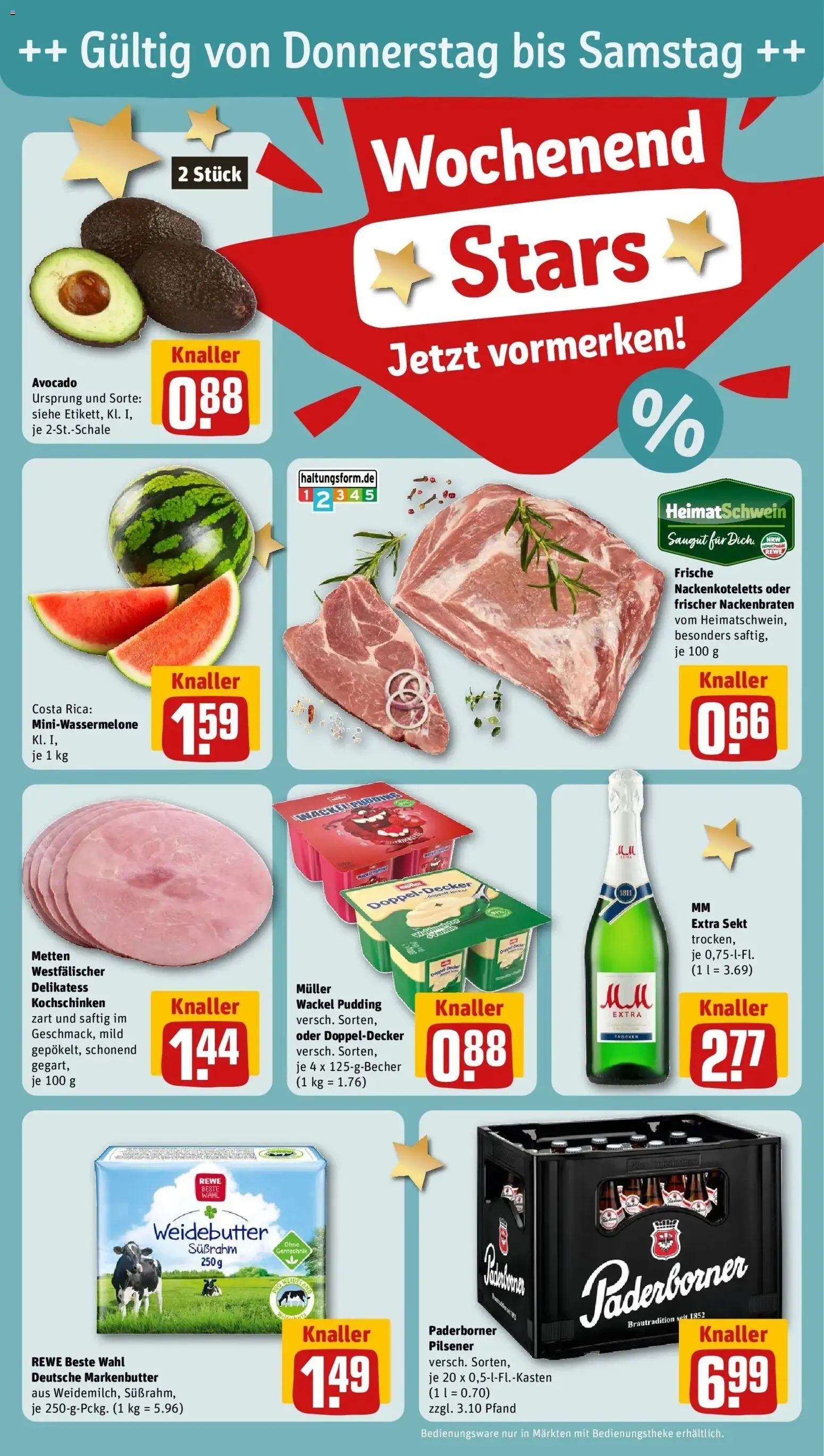 Rewe Prospekt Essen	 – gültig ab 13.04.2026 | Seite: 27 | Produkte: Butter, Sekt, Pudding, Avocado