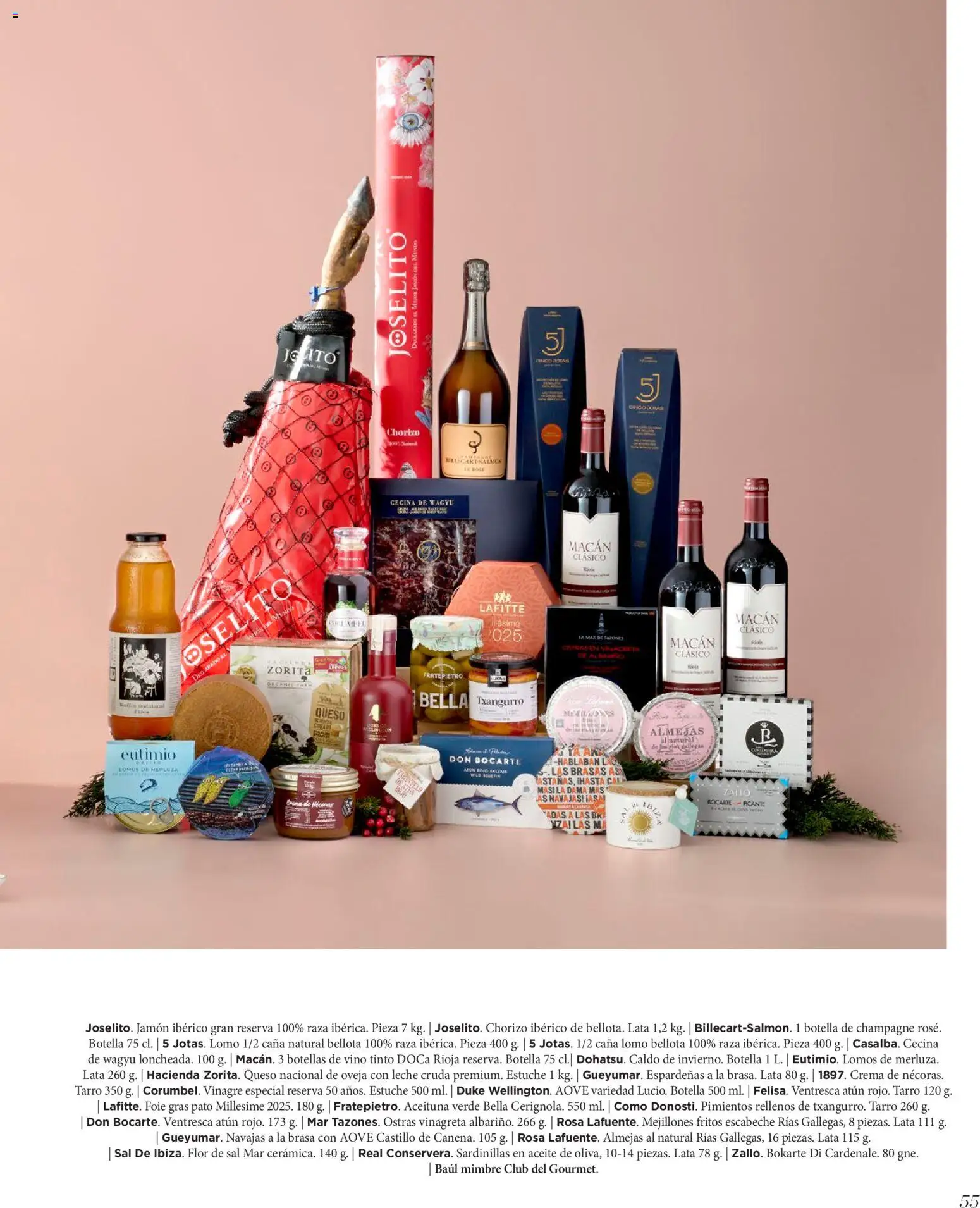 El Corte Inglés ofertas │ válido desde el 19.11.2025 | Página: 55 | Productos: Sardinillas, Queso, Aceite, Vino