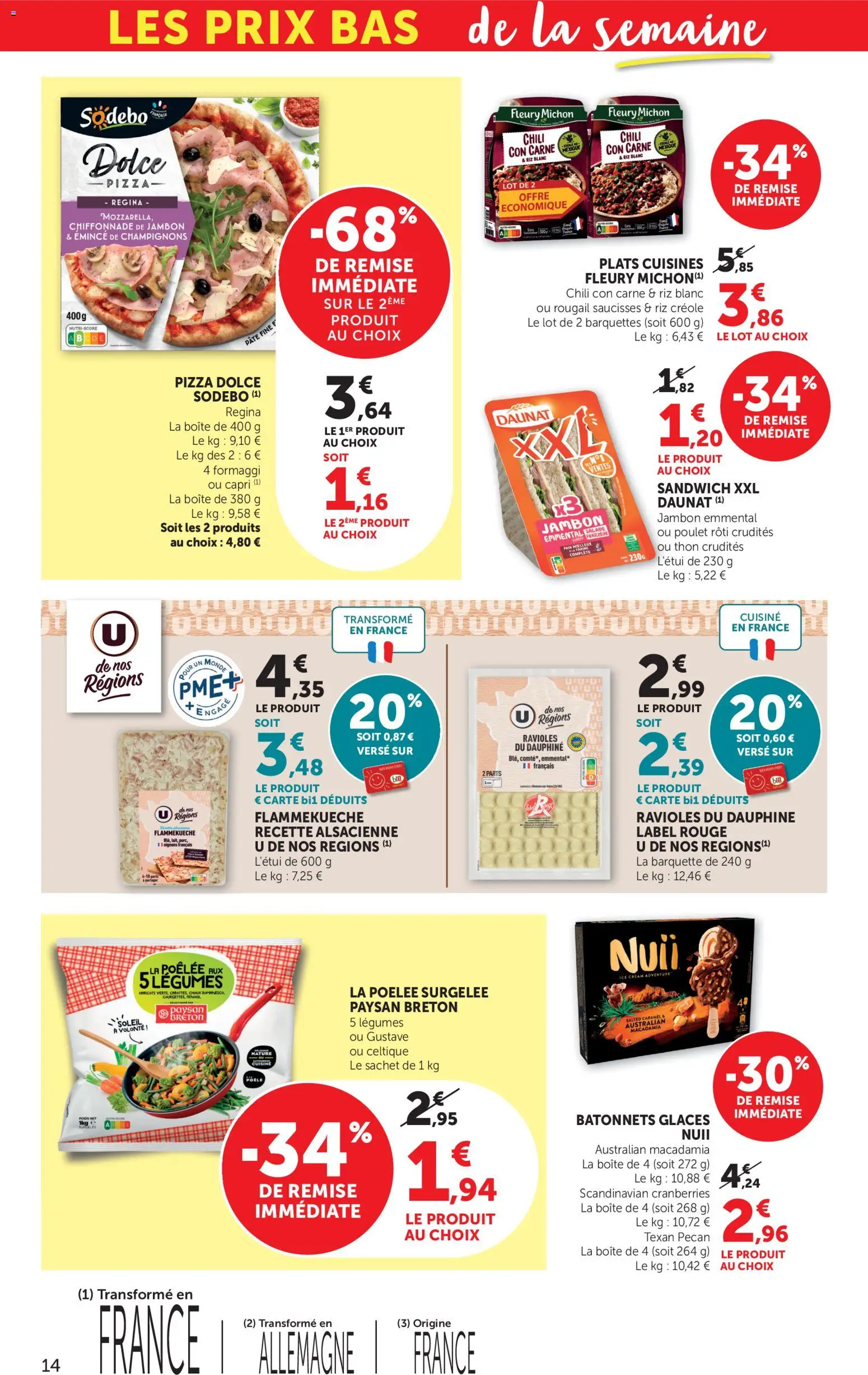 {H1} | Page: 14 | Produits: Emmental, Riz blanc, Pizza, Riz