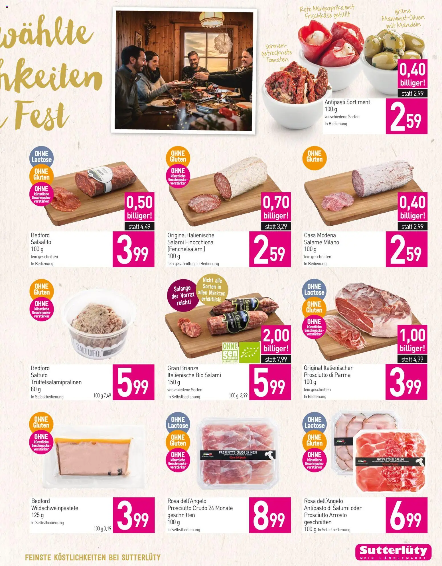 Sutterlüty Flugblatt gültig ab 11.12.2025 | Seite: 15 | Produkte: Salami, Tomaten