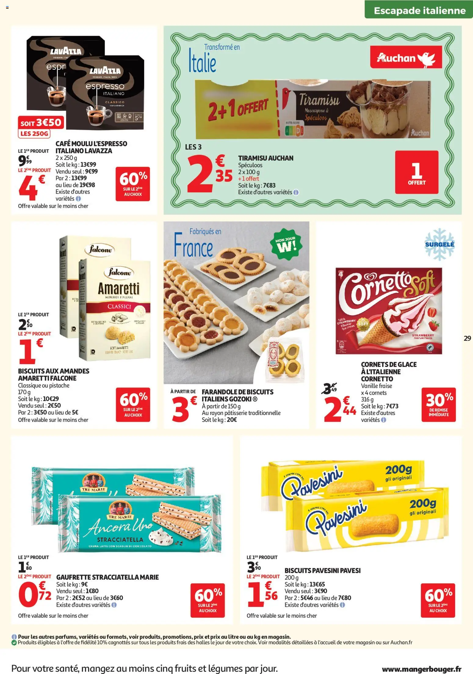 {H1} | Page: 29 | Produits: Fraise, Spéculoos, Café moulu, Amandes