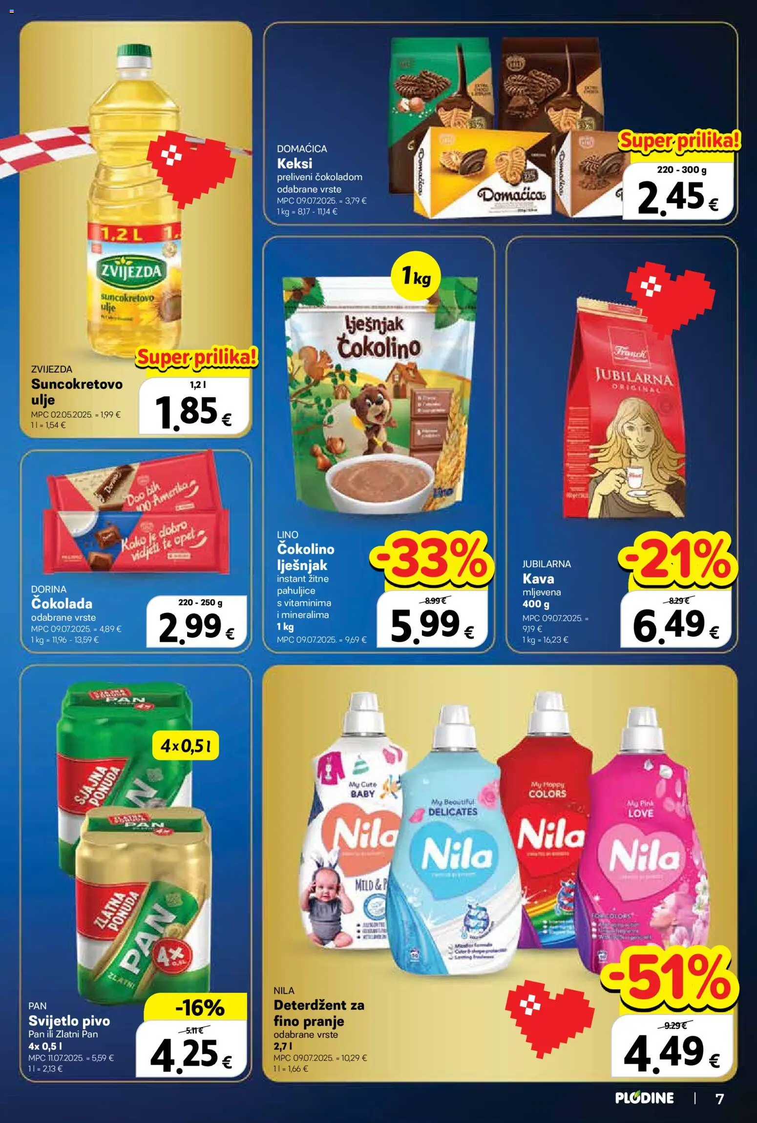 Plodine katalog | vrijedi od 29.10.2025 | Stranica: 7 | Proizvodi: Pahuljice, Nila, Zlatni Pan, Čokolino