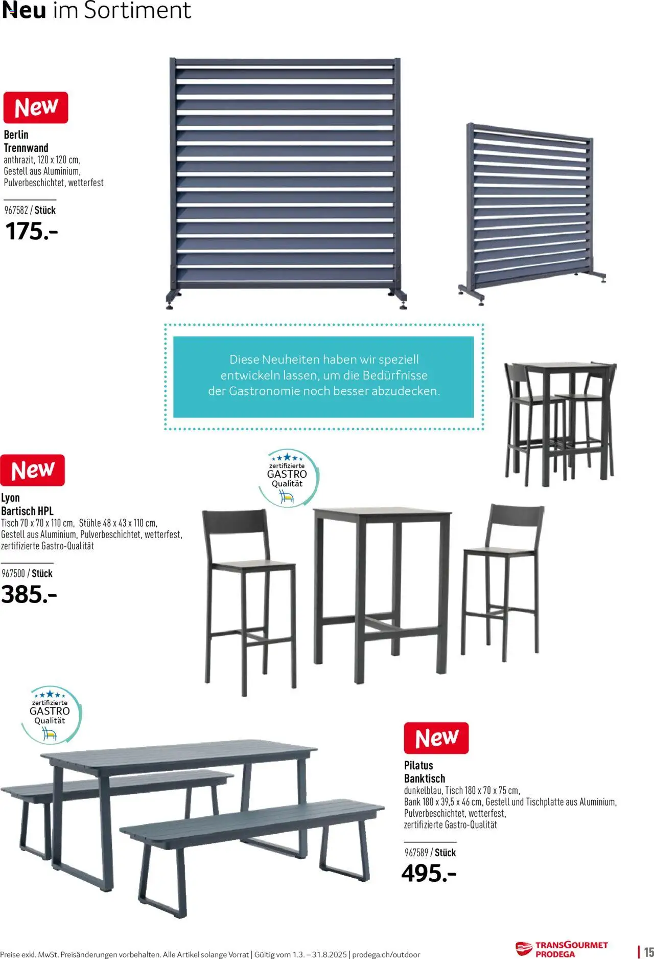 Prodega Aktionen Outdoor-Ausstattung ab 01.03.2025 | Seite: 15 | Produkte: Tisch, Bartisch