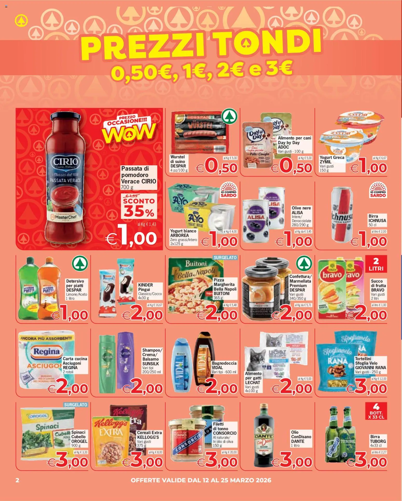 Volantino Despar del 12.03.2026 | Pagina: 2 | Prodotti: Yogurt, Pizza, Pomodoro, Tonno
