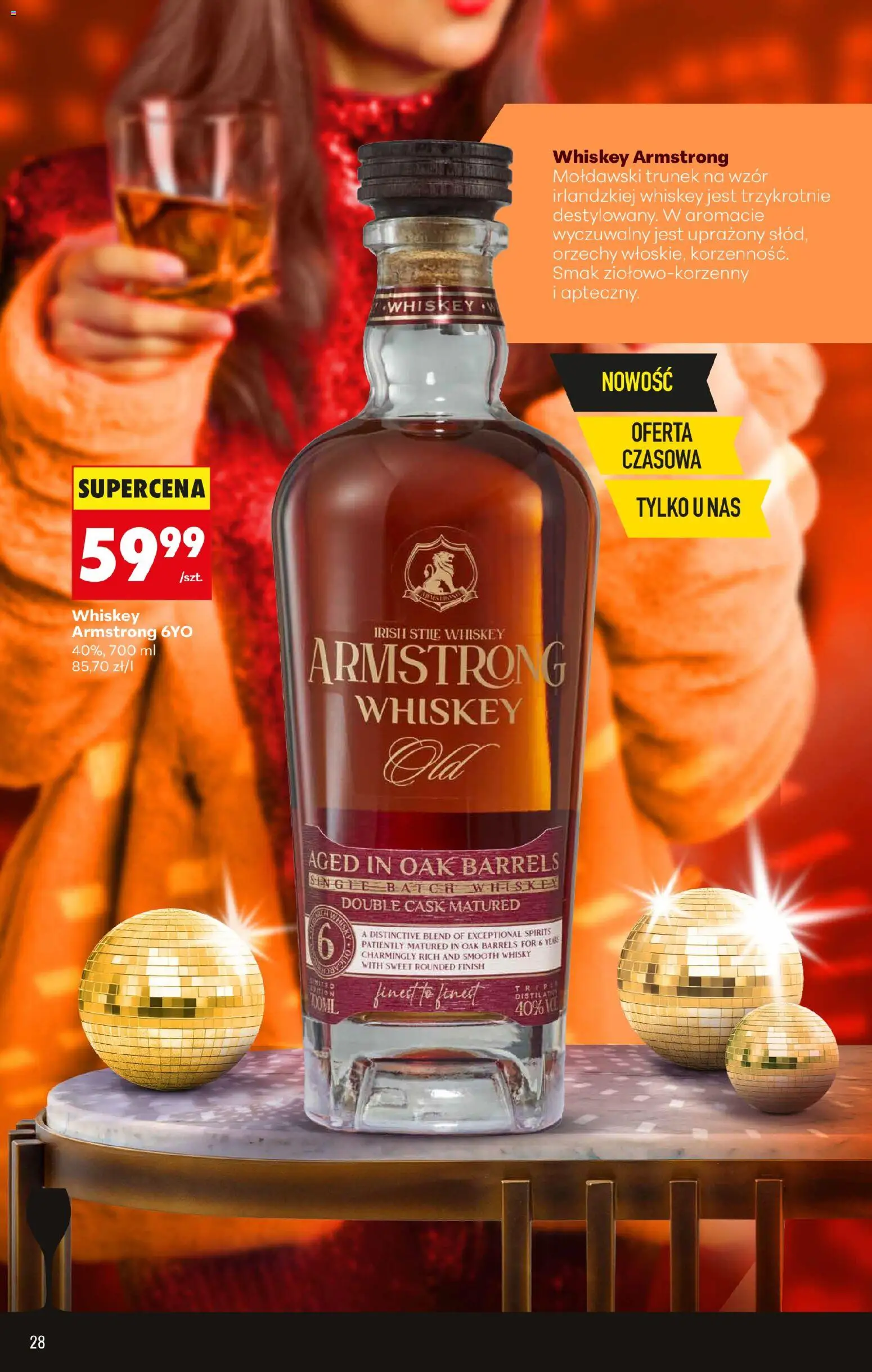 Biedronka gazetka - Czas na toast od 02.01.2026 | Strona: 28 | Produkty: Orzechy, Finish, Whisky