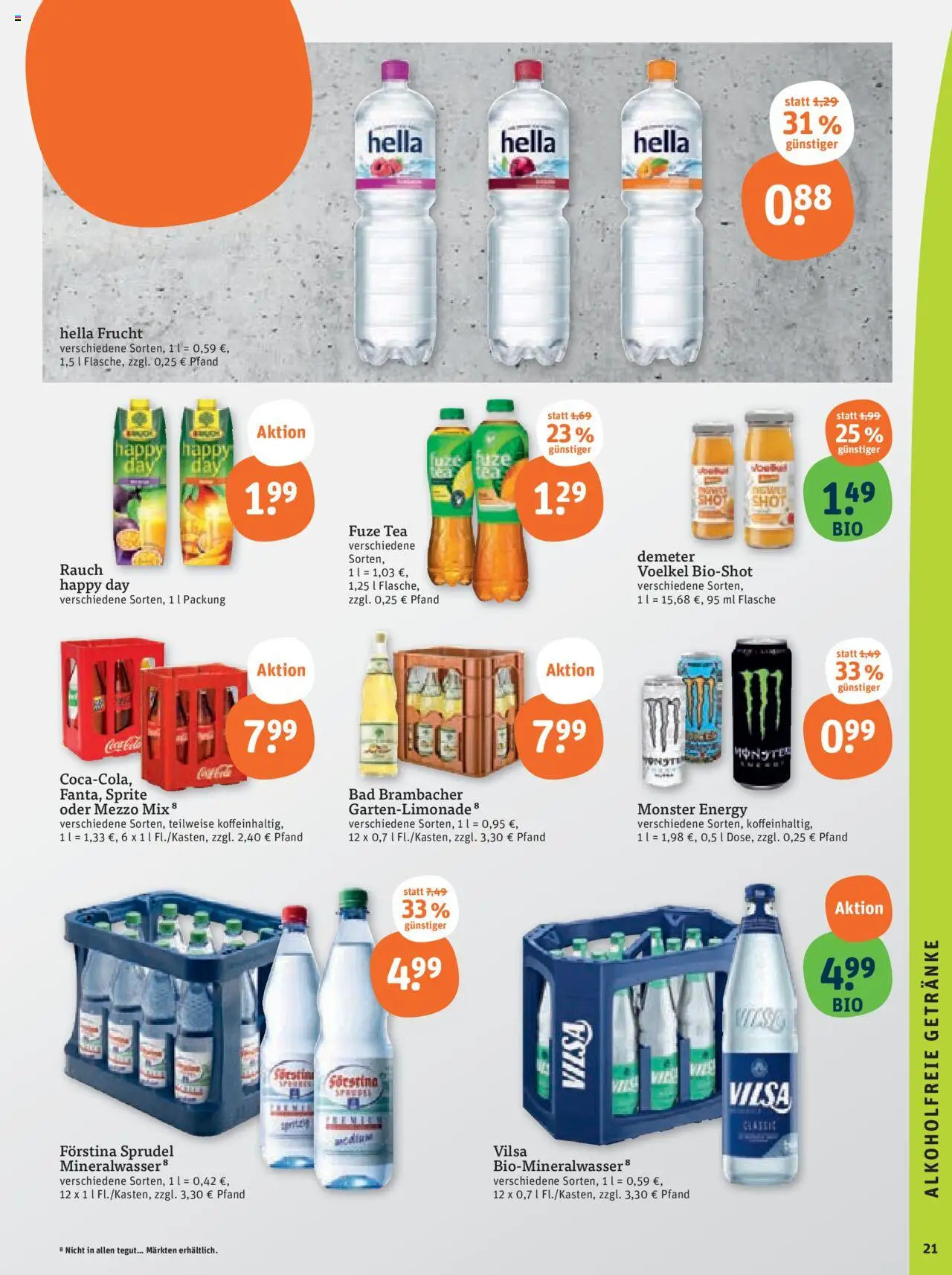 Tegut Prospekt 	 – gültig ab 29.09.2025 | Seite: 23 | Produkte: Fuze tea, Mezzo mix, Bad, Monster
