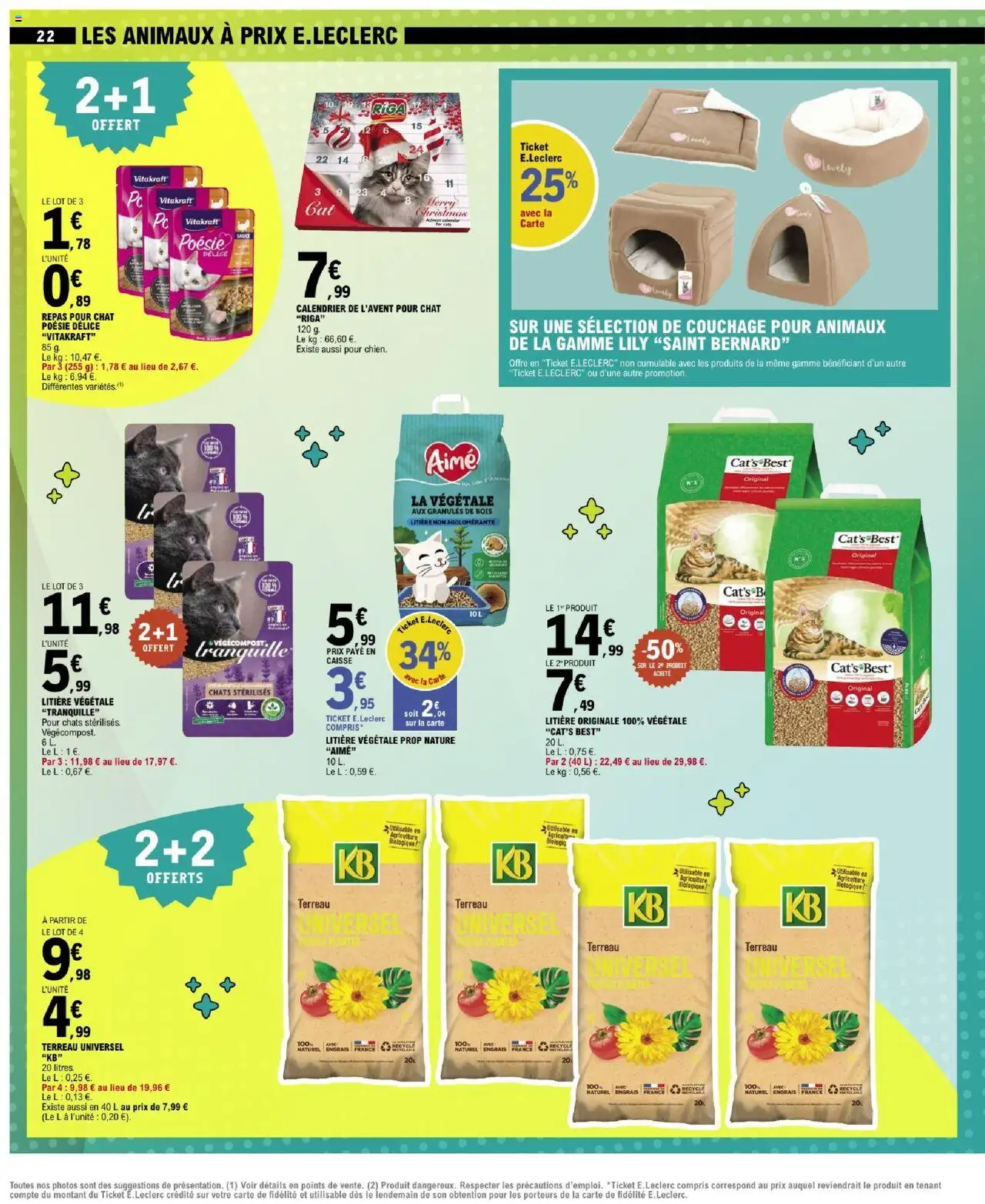 {H1} | Page: 22 | Produits: Terreau Universel, Calendrier, Granules de bois, Calendrier de l'avent