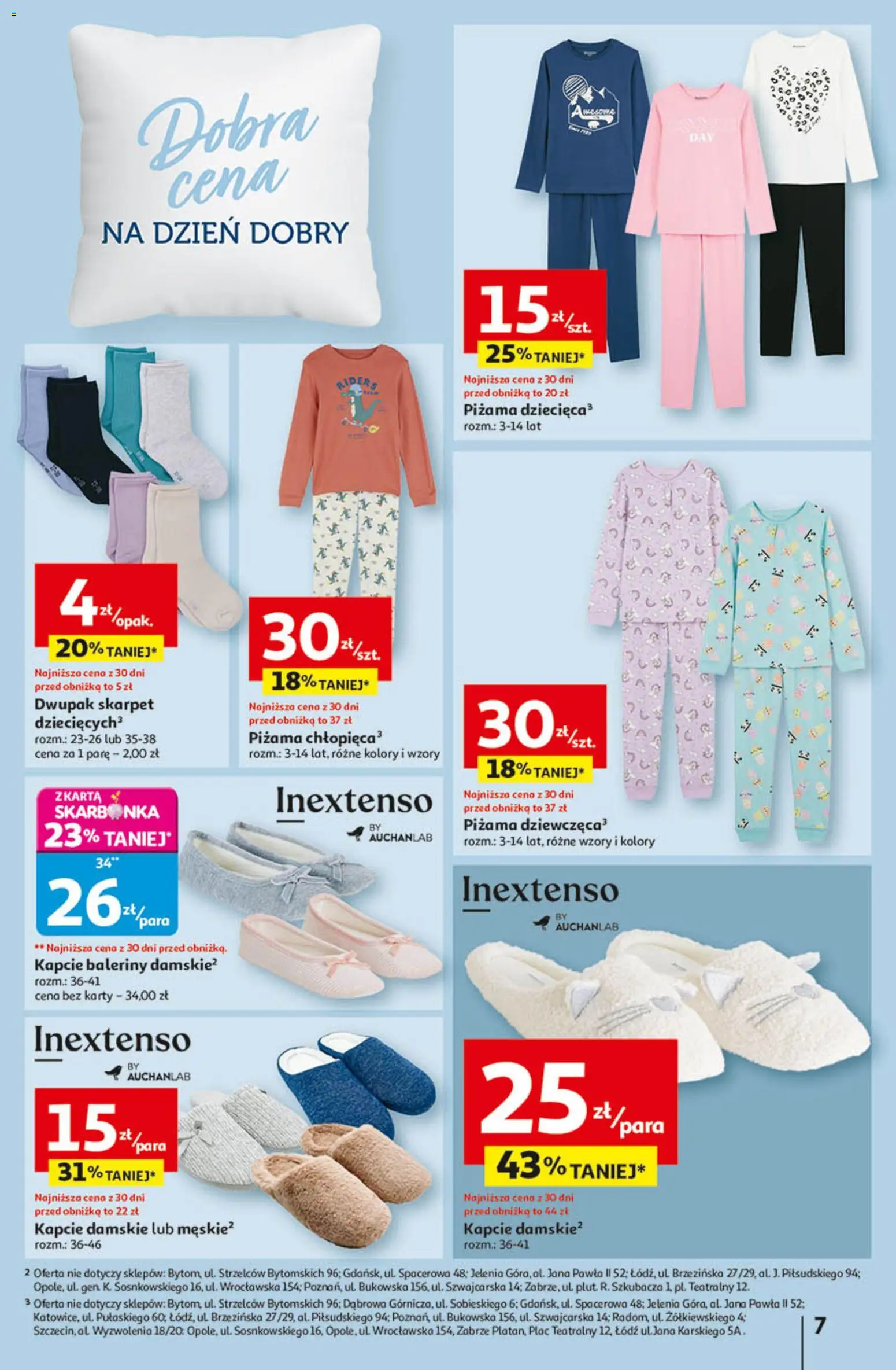 Auchan Gazetka - Wielkie Przeboje Cenowe Hipermarket od 02.01.2026 | Strona: 7 | Produkty: Piżama, Baleriny, Kapcie