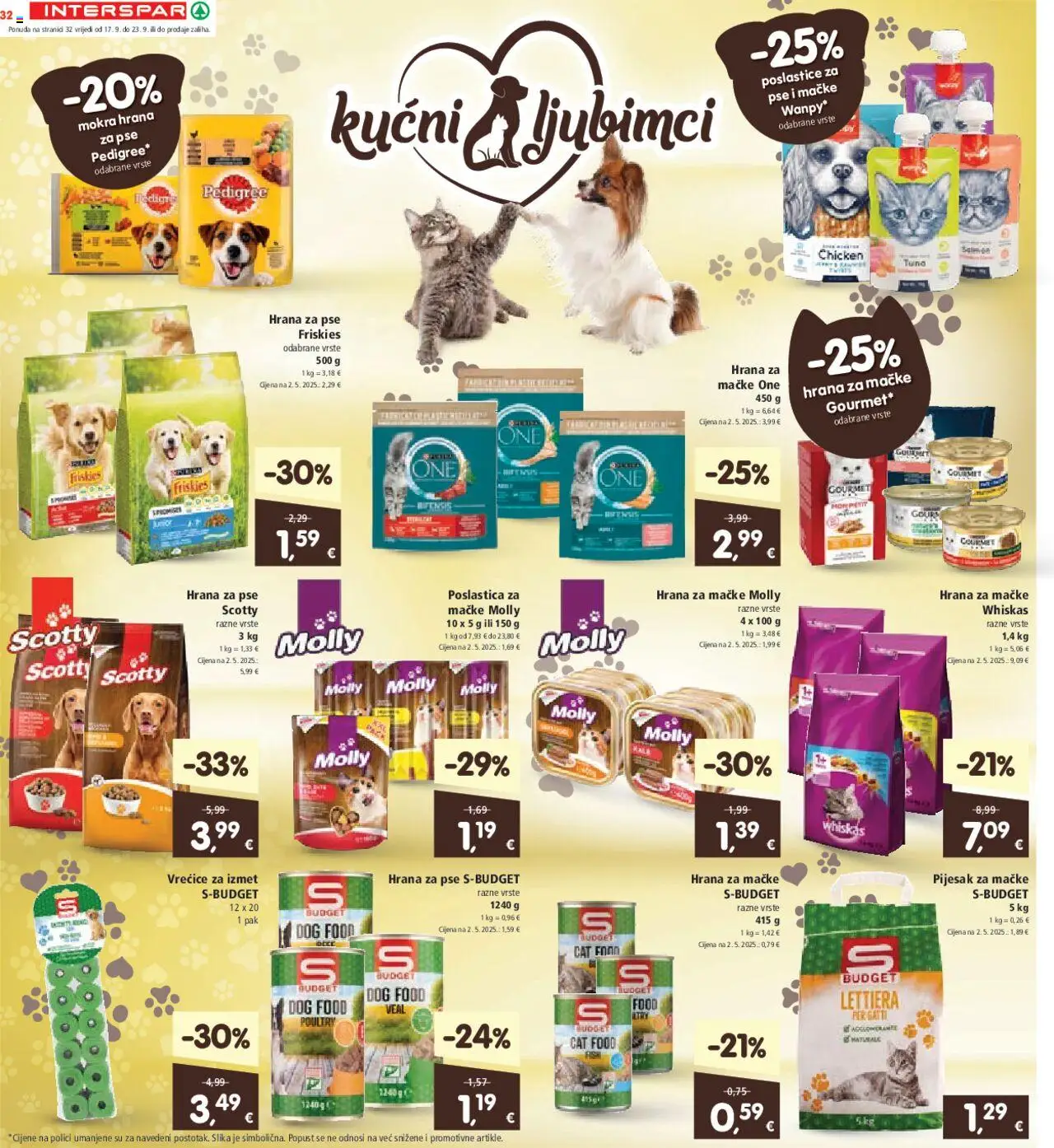 Interspar katalog | vrijedi od 17.09.2025 | Stranica: 34 | Proizvodi: Whiskas, Hrana za pse, Hrana za mačke