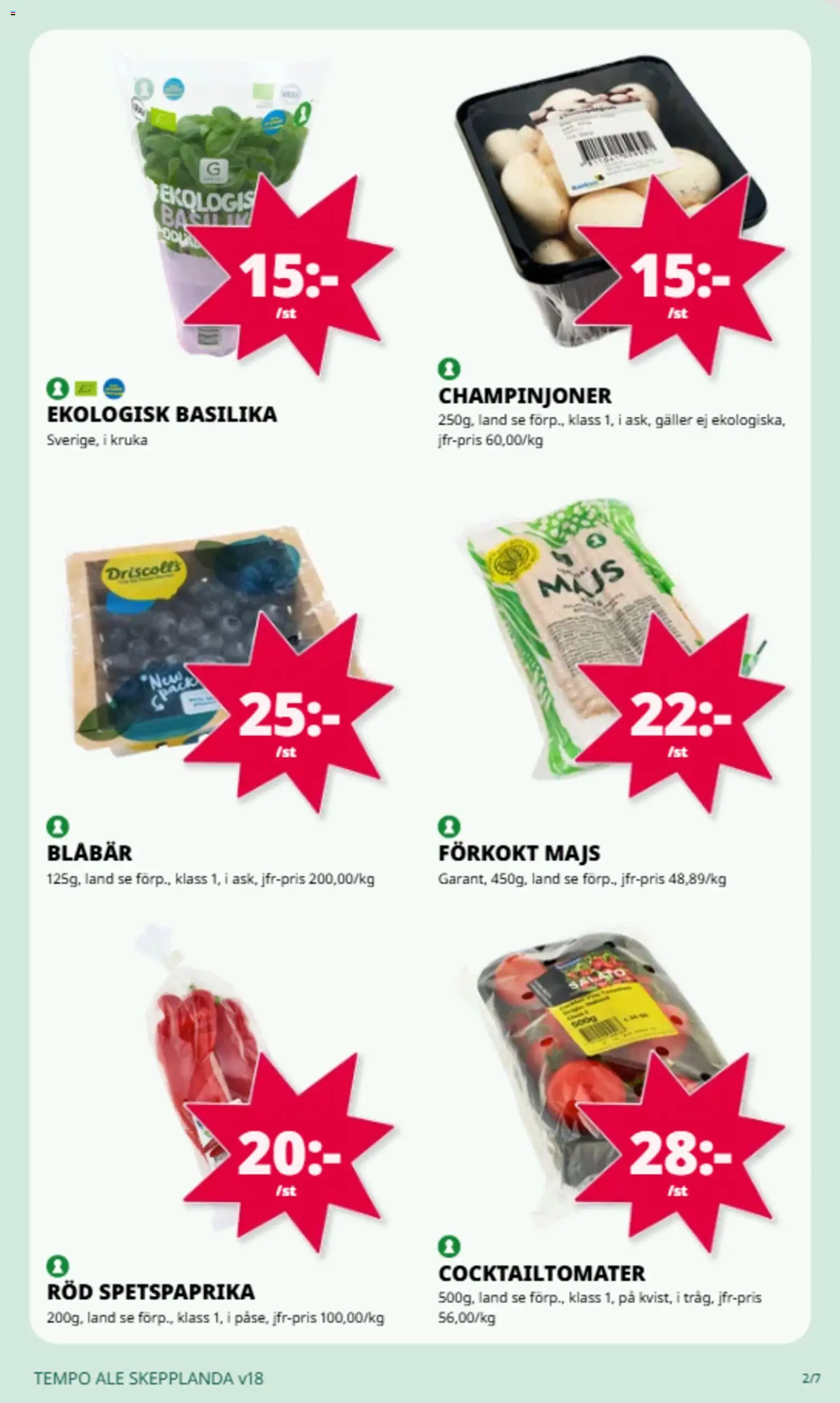 Tempo reklamblad aktuell från 27.04.2026 | Sida: 4 | Produkter: Cocktailtomater, Galler, Kruka, Basilika