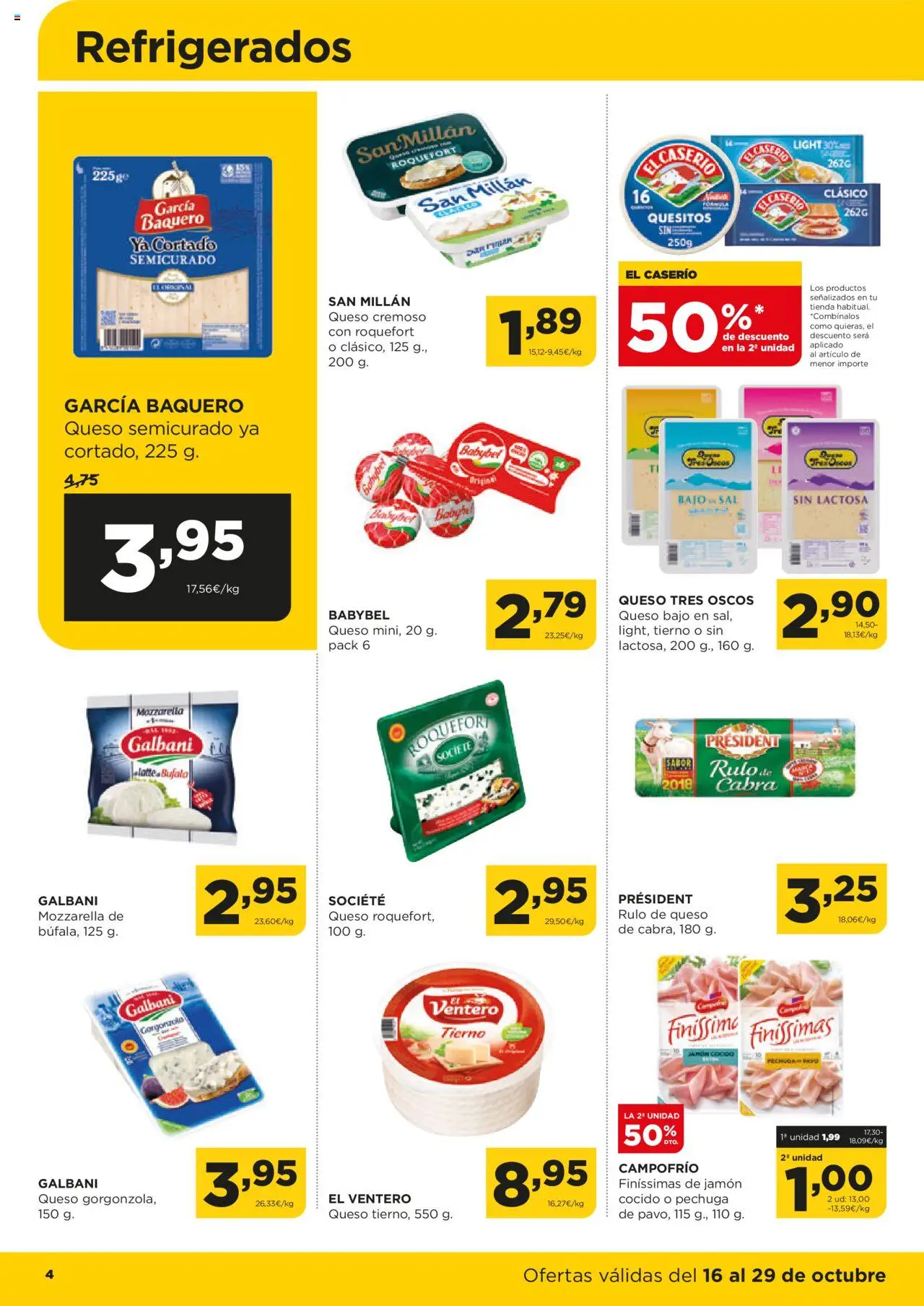Alimerka folleto Asturias │ válido desde el 16.10.2025 | Página: 4 | Productos: Queso, Jamón, Jamón cocido