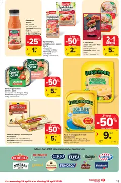 Carrefour market folder week 17 - Voorbeeld van een folder van Carrefour market, geldig van 22.04.2026 | Pagina: 11 | Producten: Bacon, Crème, Kaas, Salami