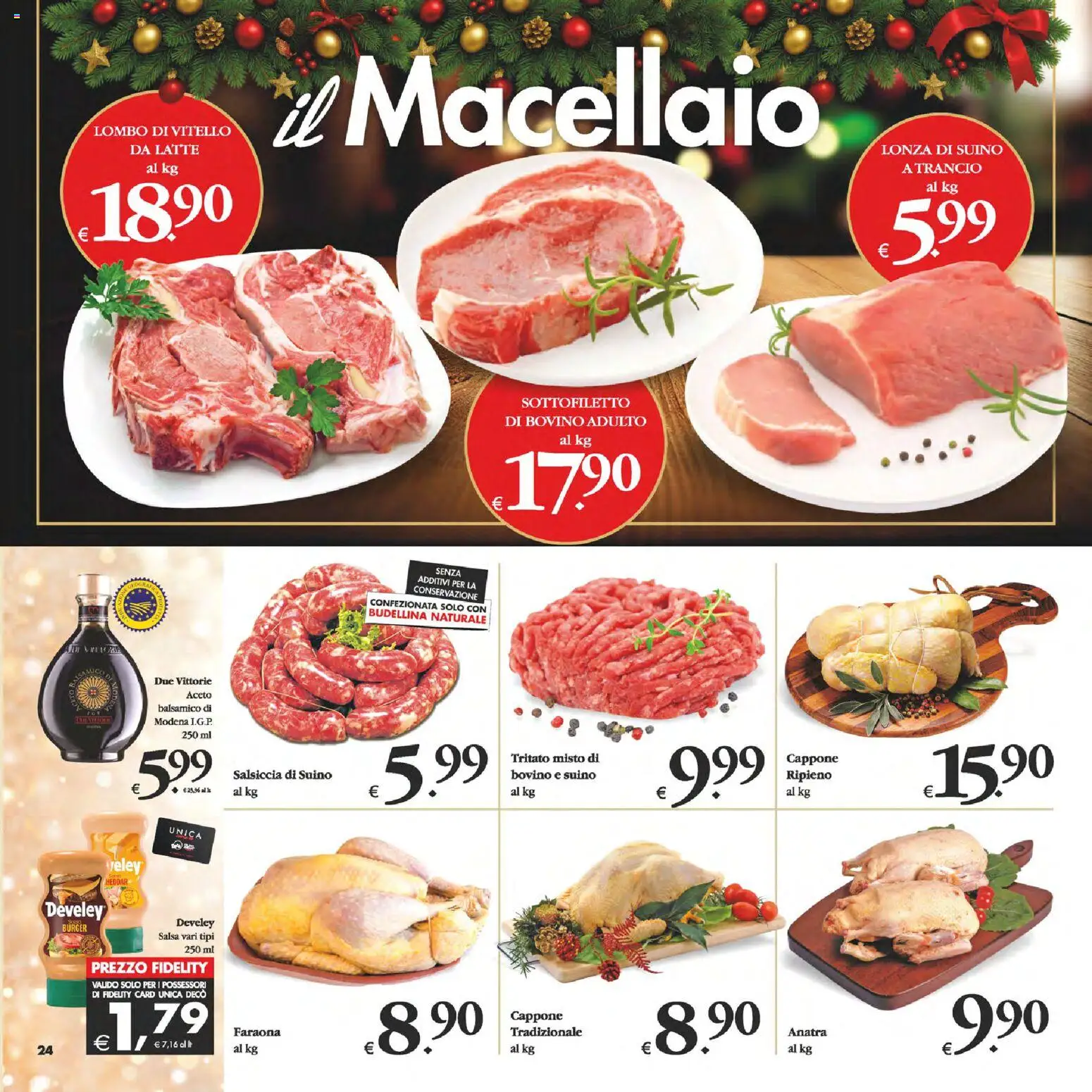 Volantino Decò del 16.12.2025 | Pagina: 24 | Prodotti: Bovino, Latte, Salsiccia, Aceto