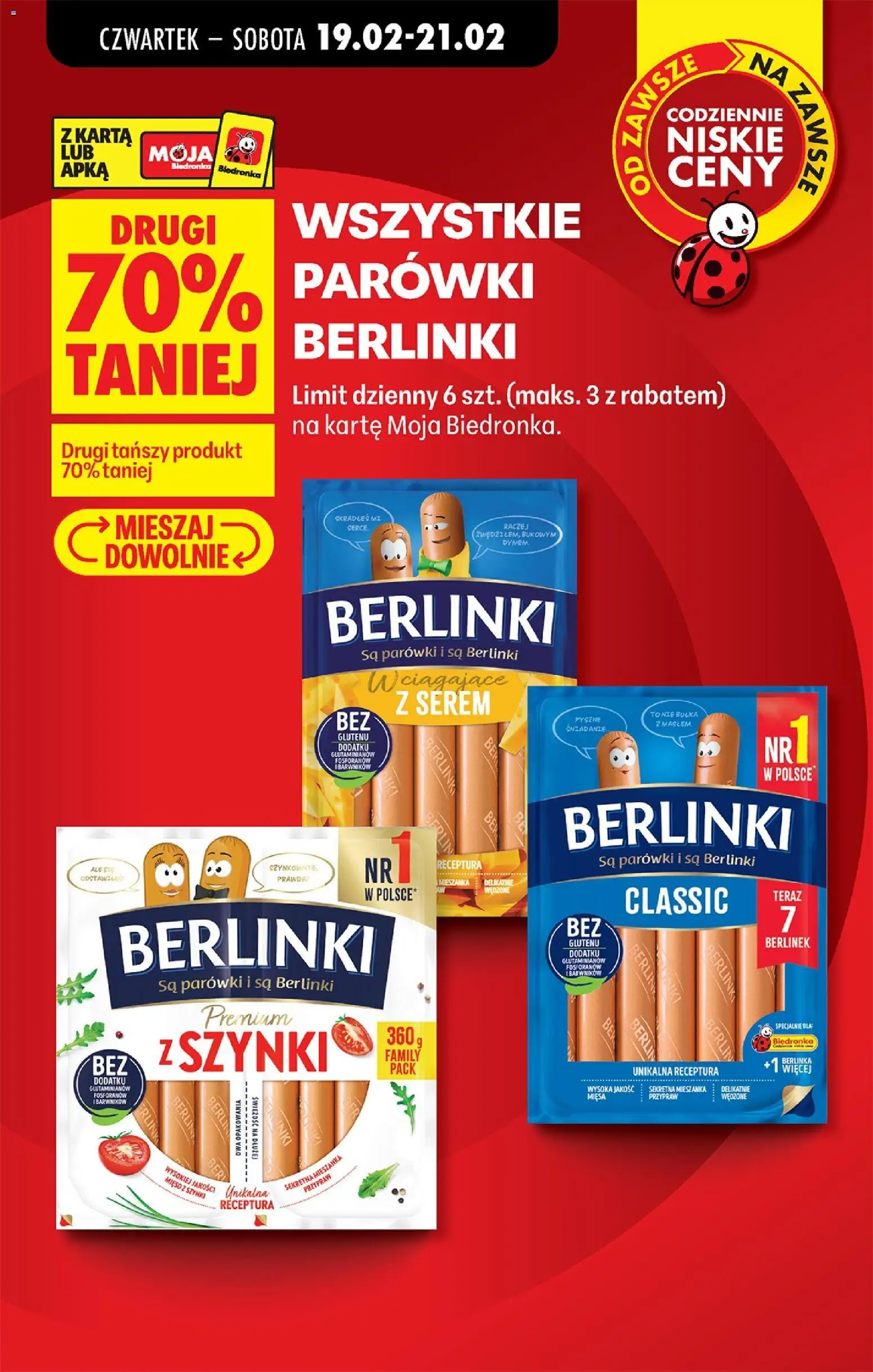 Biedronka gazetka - Tani weekend od 20.02.2026 | Strona: 12 | Produkty: Karta, Mięso, Parówki, Bułka
