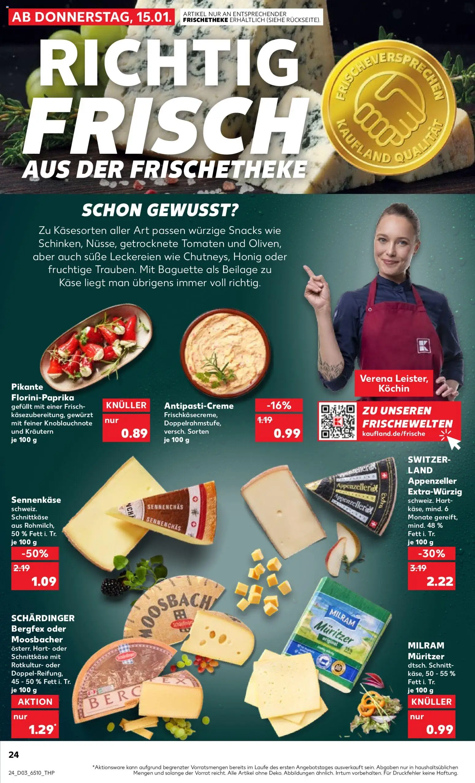 Kaufland prospekt Köln	 – gültig ab 15.01.2026 | Seite: 24 | Produkte: Käse, Baguette, Tomaten, Milram