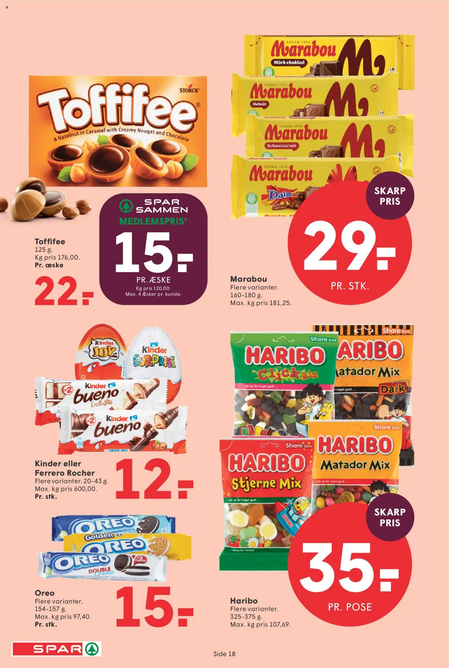Spar tilbudsavis – gyldig fra 10.04.2026 | Side: 18 | Produkter: Creme, Nougat, Oreo