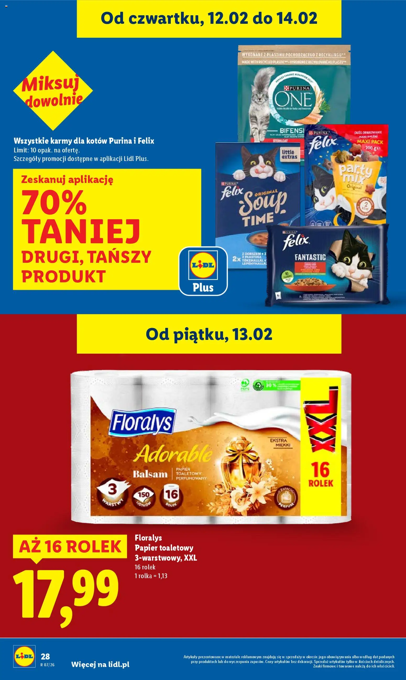 Lidl Gazetka od 12.02.2026 | Strona: 28 | Produkty: Papier toaletowy, Karma dla kota