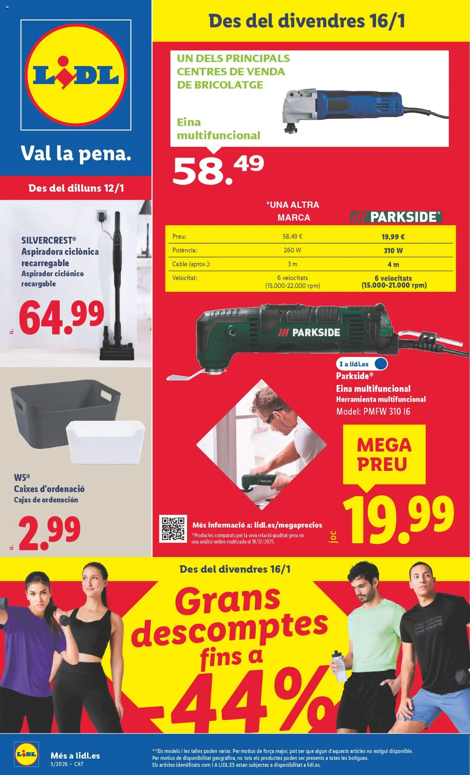 Lidl folleto de bazar │ válido desde el 12.01.2026 | Página: 1 | Productos: Cable, Aspiradora, Aspirador