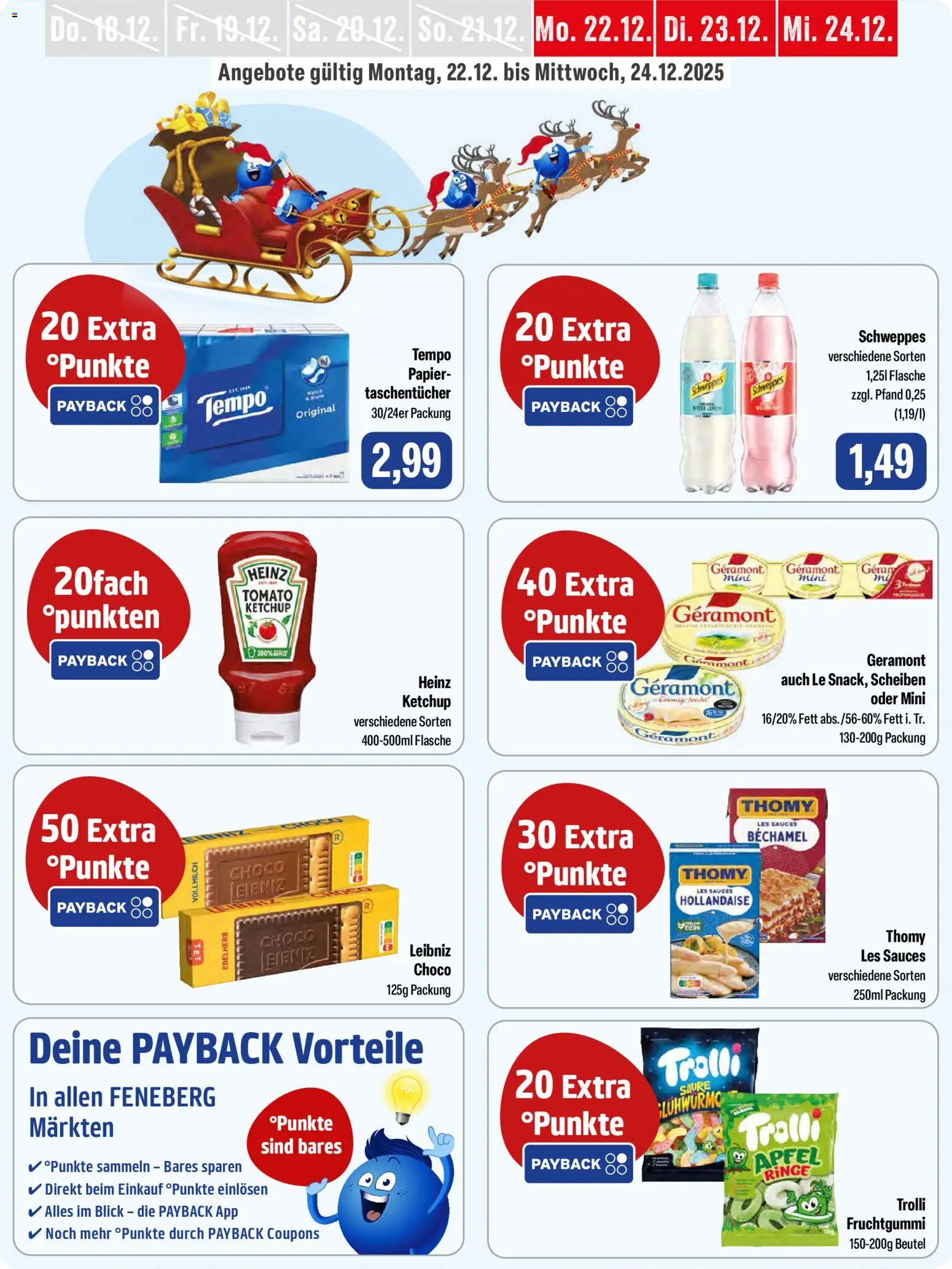 Feneberg Angebote – gültig ab 18.12.2025 | Seite: 25 | Produkte: Thomy les sauces, Schweppes, Tempo, Ketchup